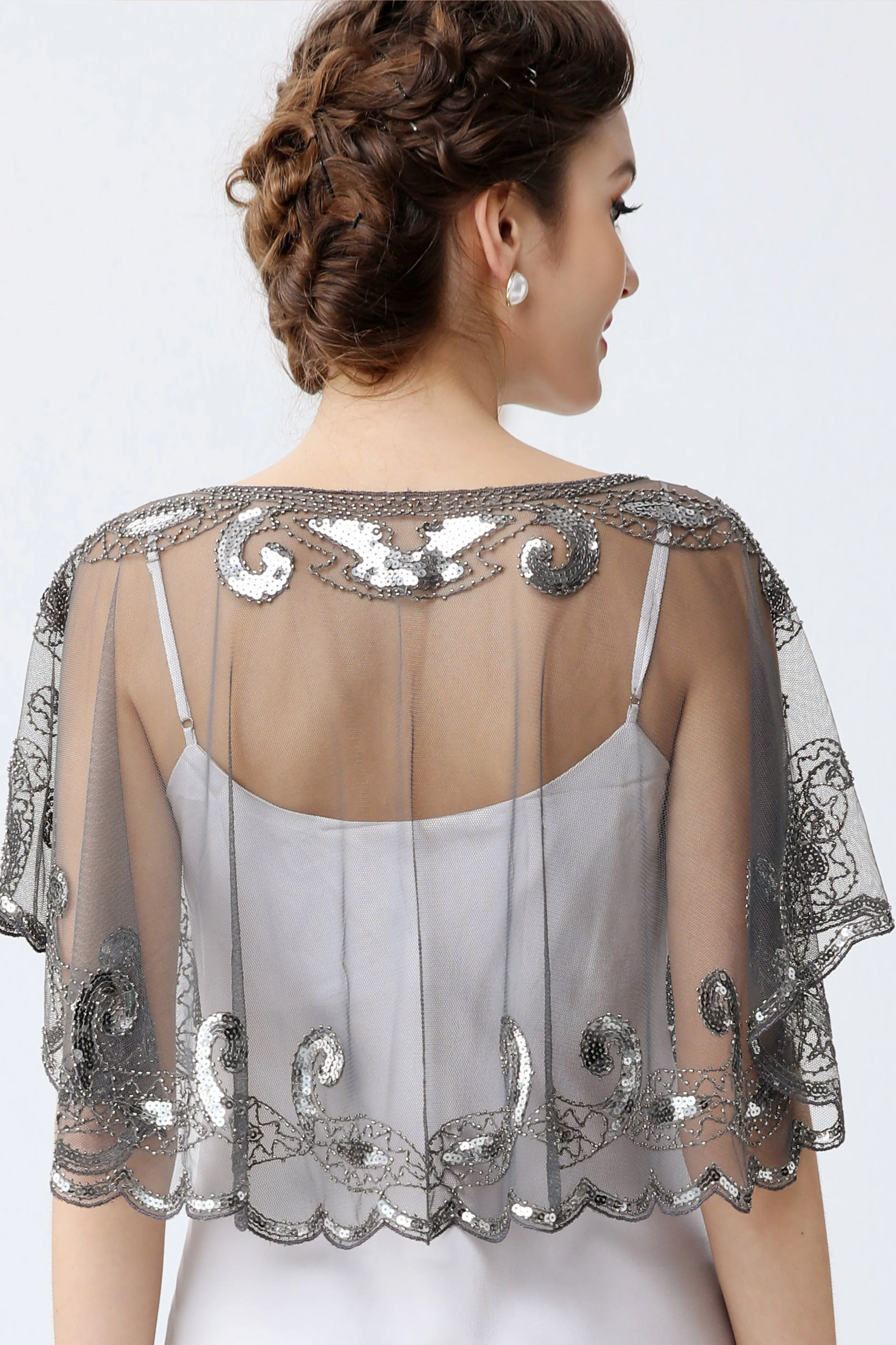 1920s Sequin Beaded Gatsby Shawl