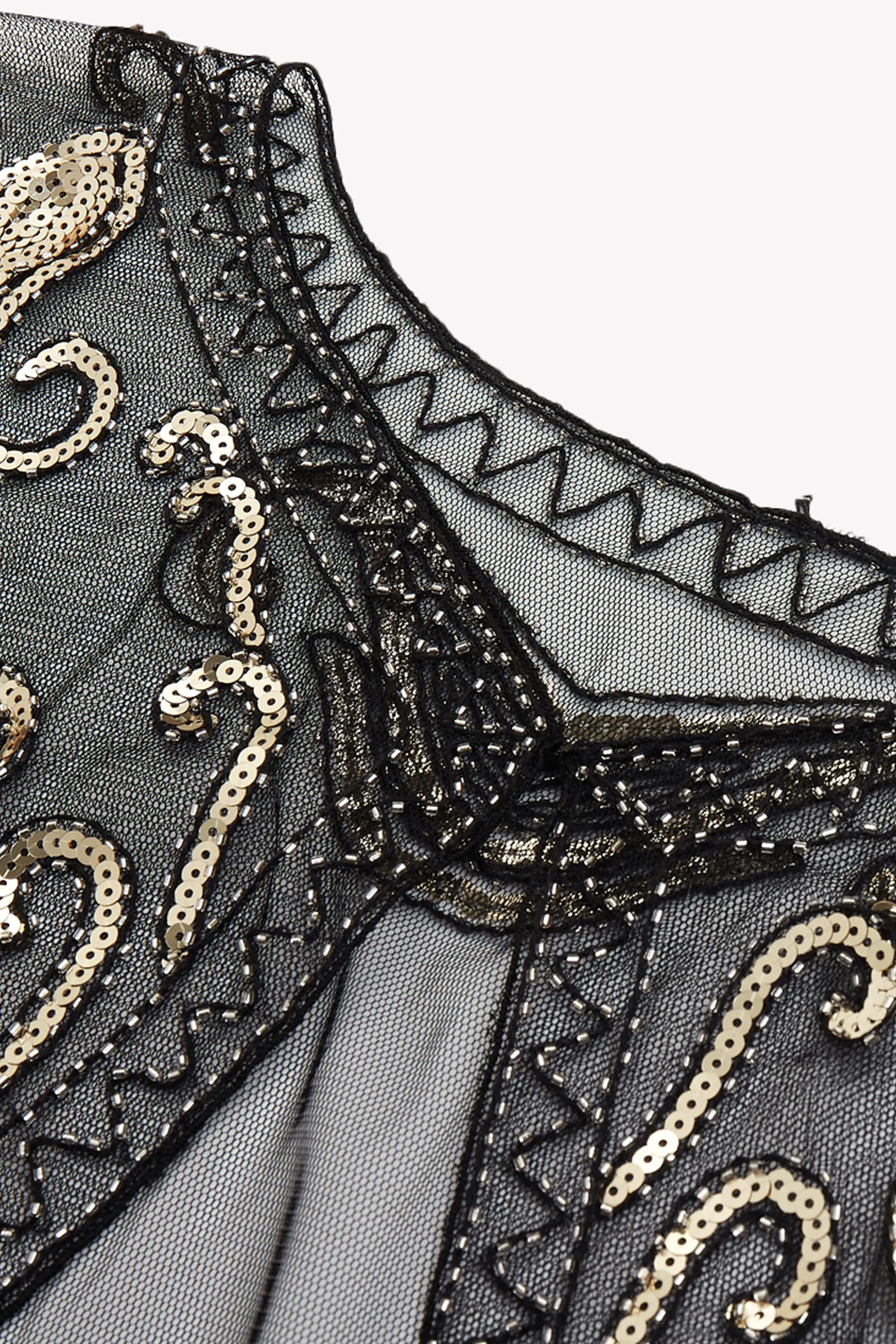 1920s Sequin Beaded Gatsby Shawl