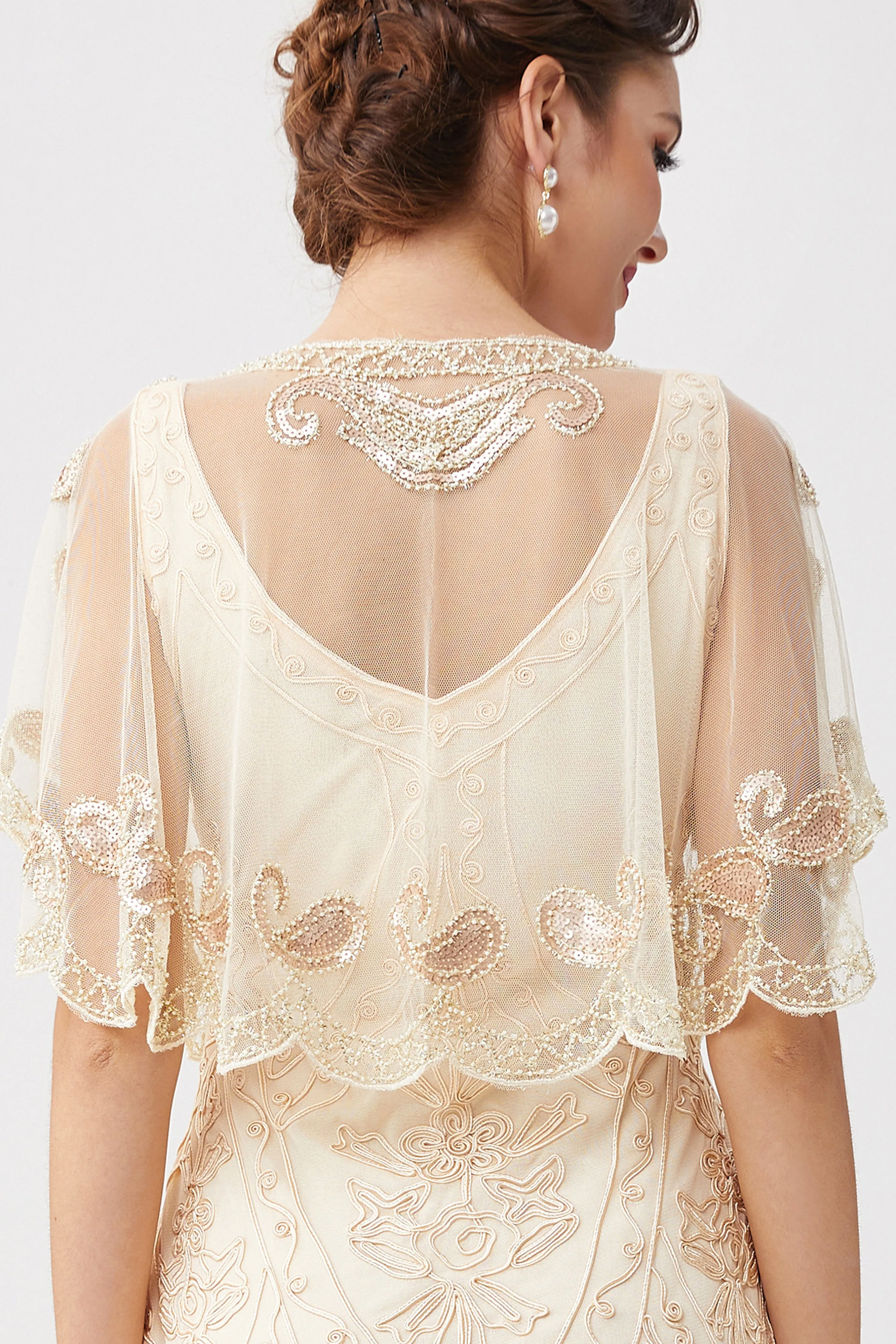 1920s Sequin Beaded Gatsby Shawl
