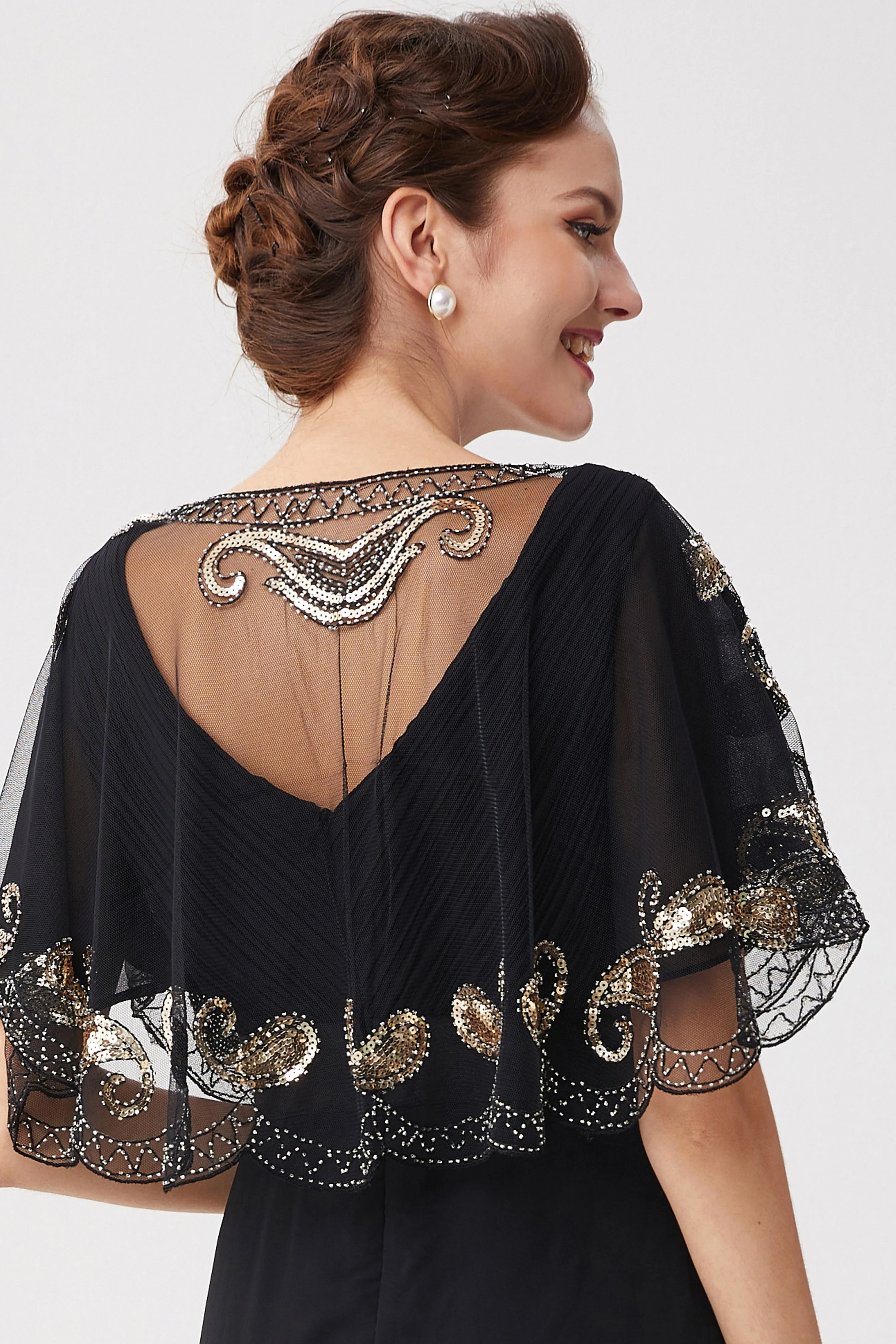 1920s Sequin Beaded Gatsby Shawl