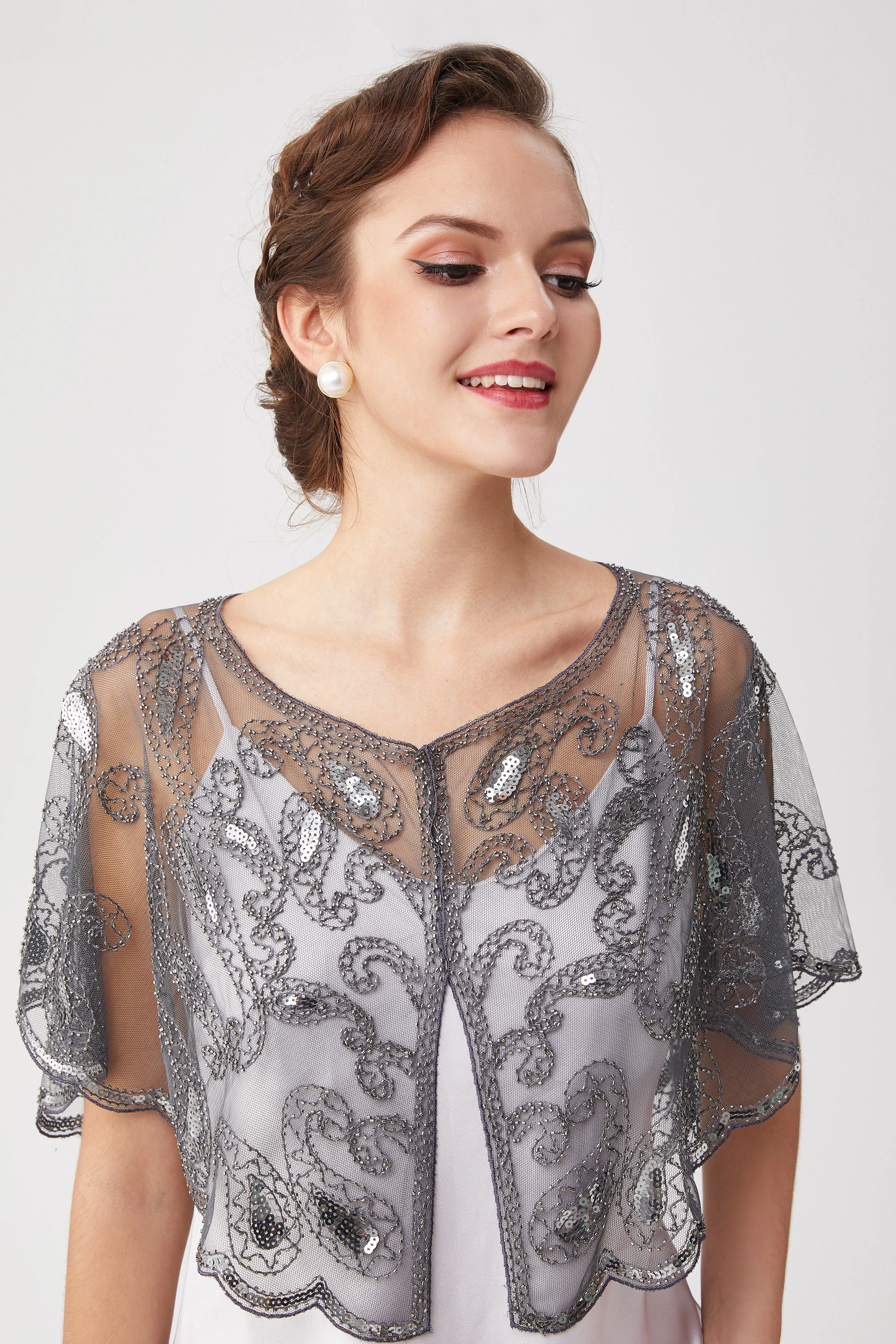 1920s Sequin Beaded Gatsby Shawl