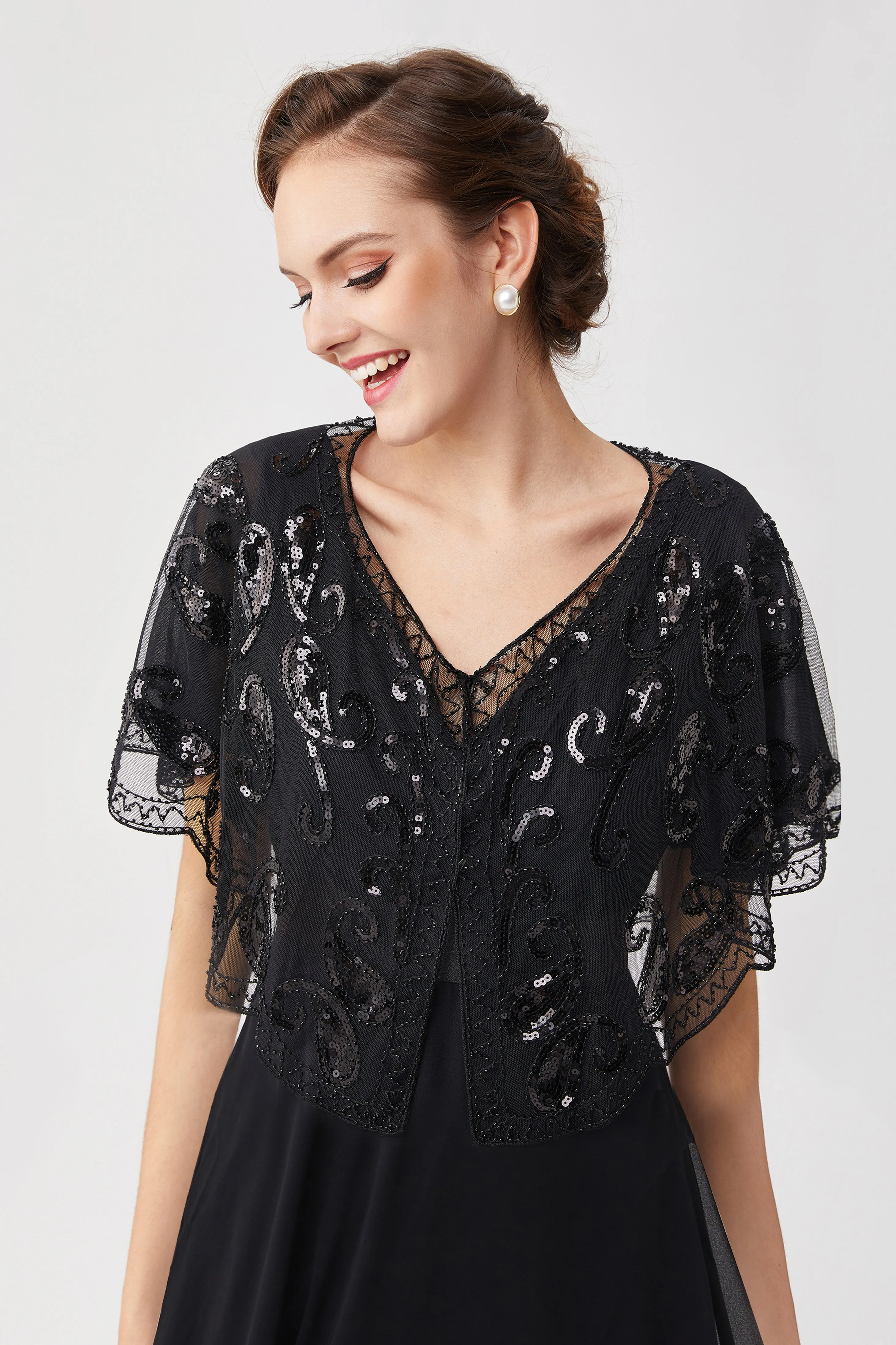 1920s Sequin Beaded Gatsby Shawl
