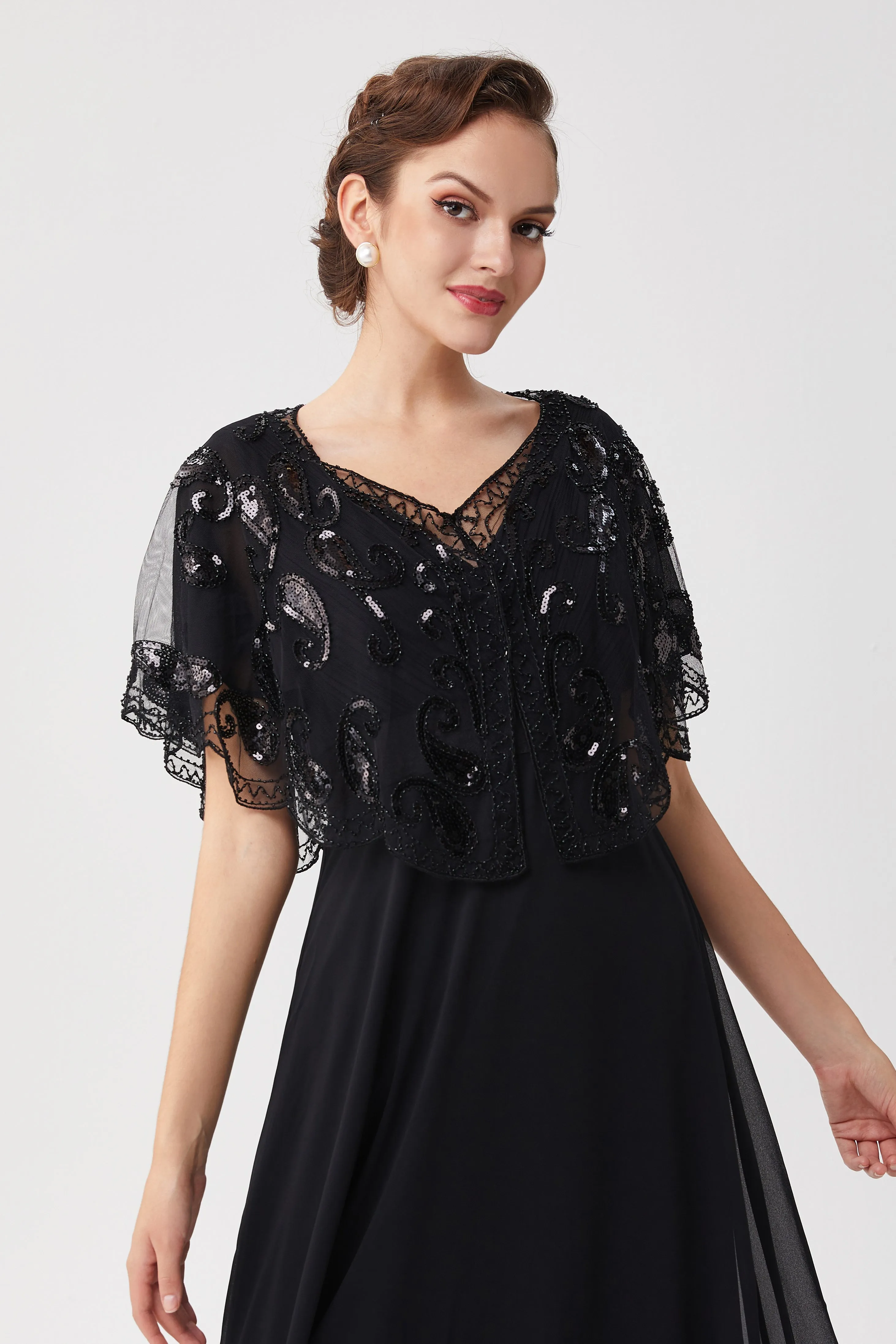 1920s Sequin Beaded Gatsby Shawl
