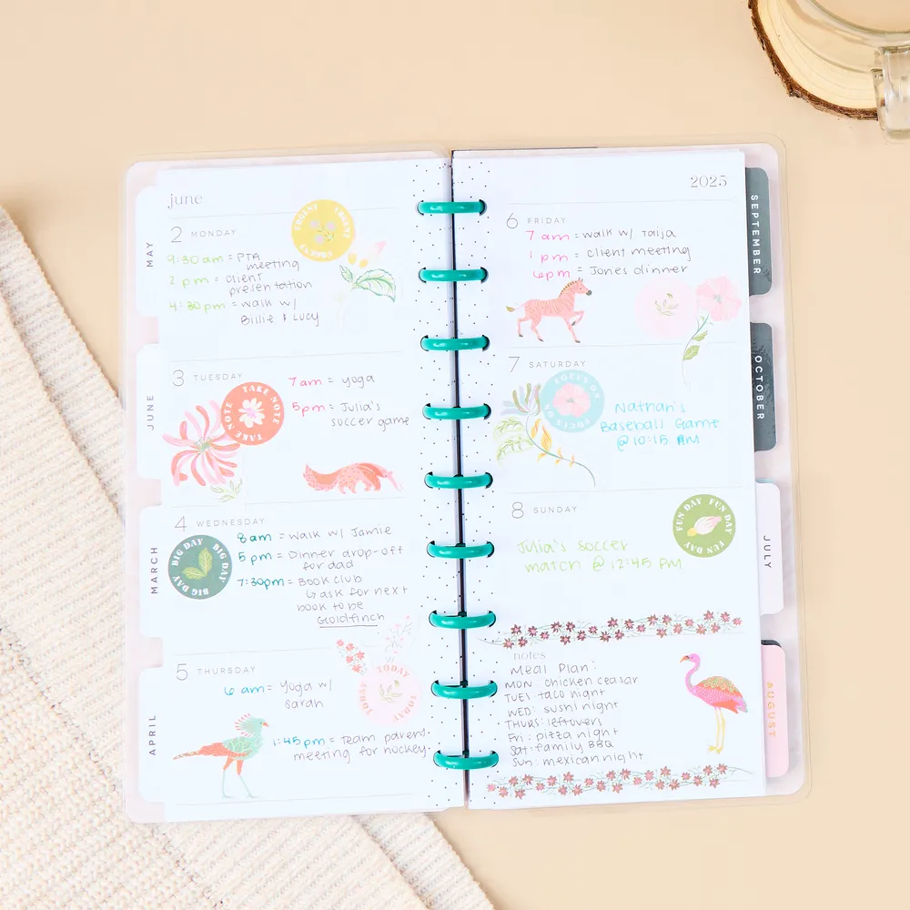 2025 Wallpaper Menagerie Planner - Skinny Classic Horizontal Layout - 12 Months
