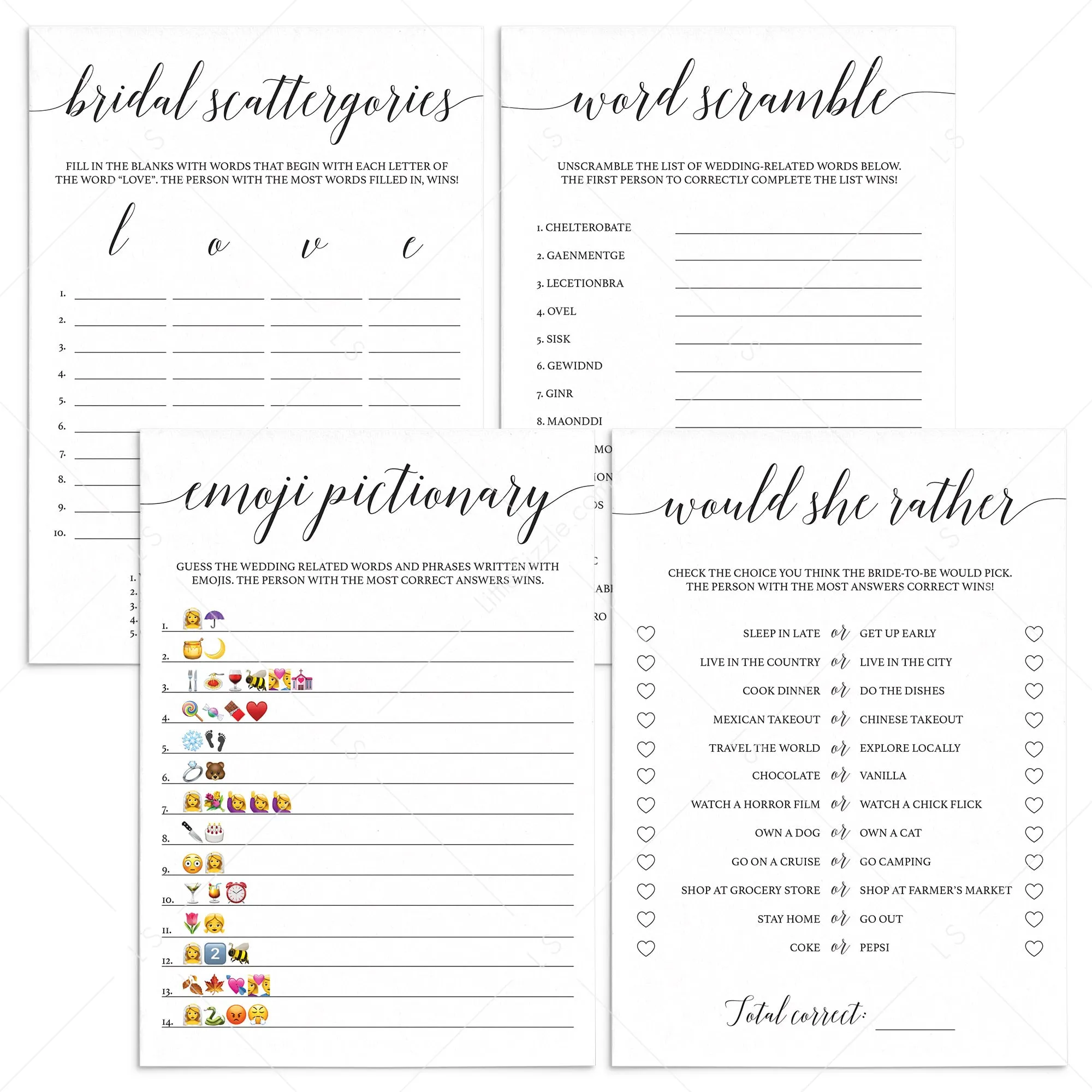 4 Virtual Bridal Shower Games Minimalist