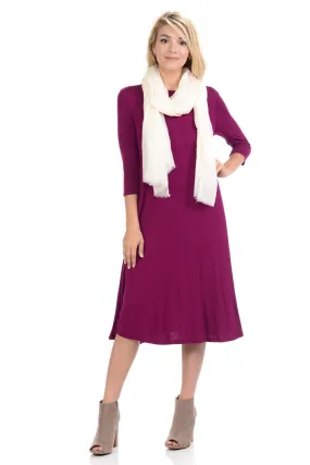 A-Line Swing Trapeze Midi Dress