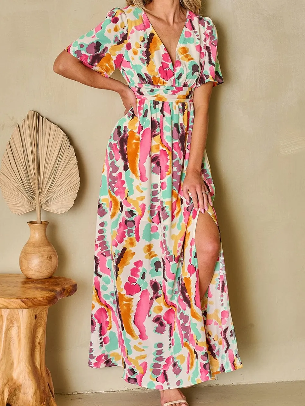 Abstract Print Maxi Dress