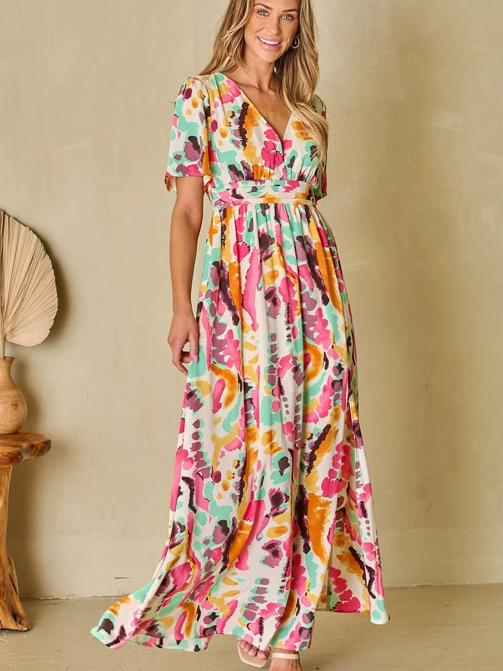 Abstract Print Maxi Dress