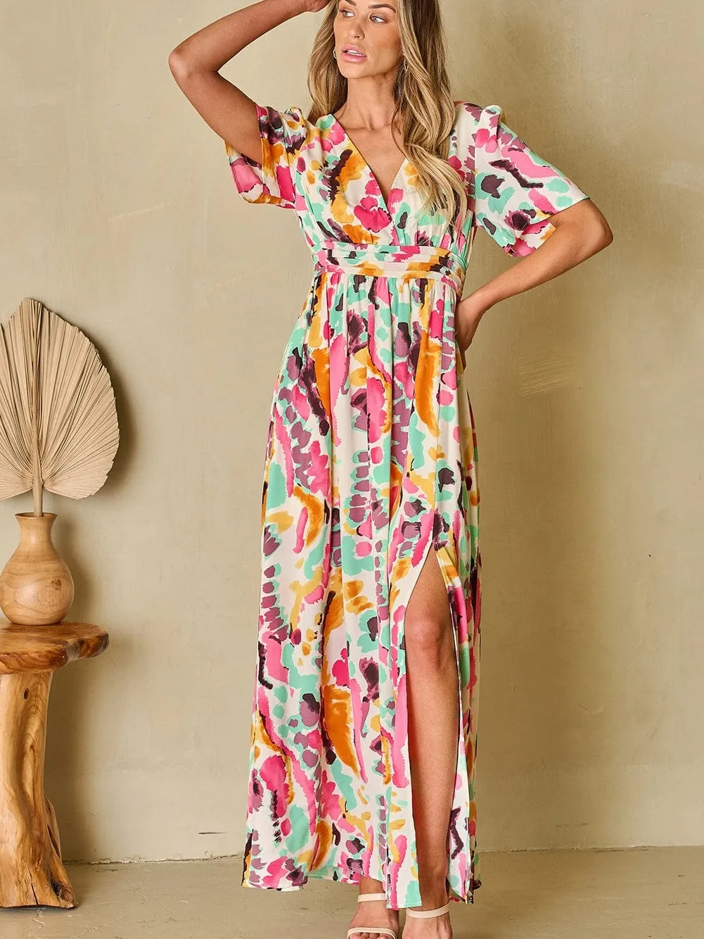 Abstract Print Maxi Dress