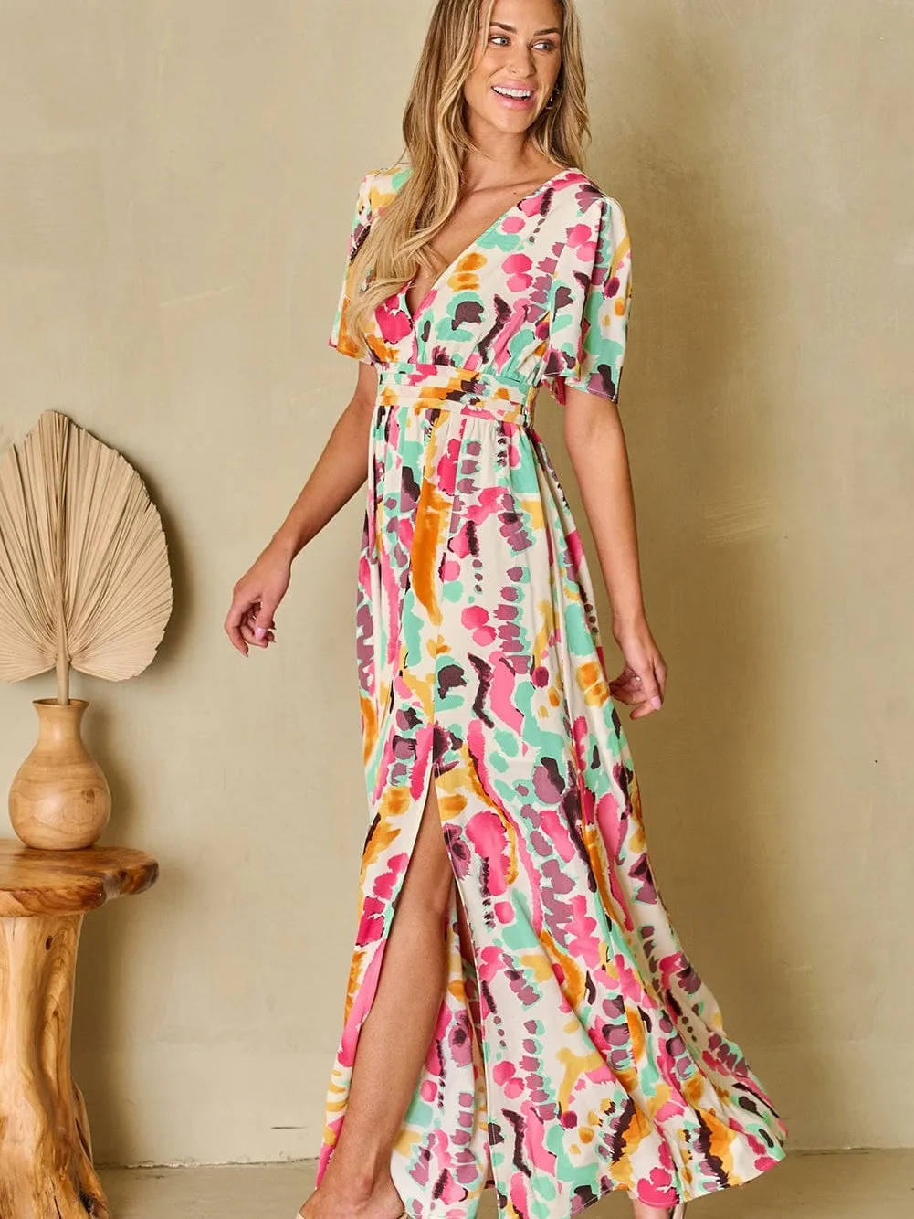 Abstract Print Maxi Dress