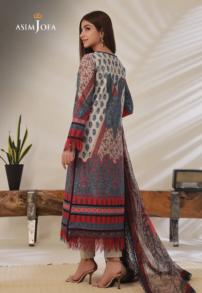 AJBP-14 DESIGNERS STITCHED PRINTED CAMBRIC 3 PCS