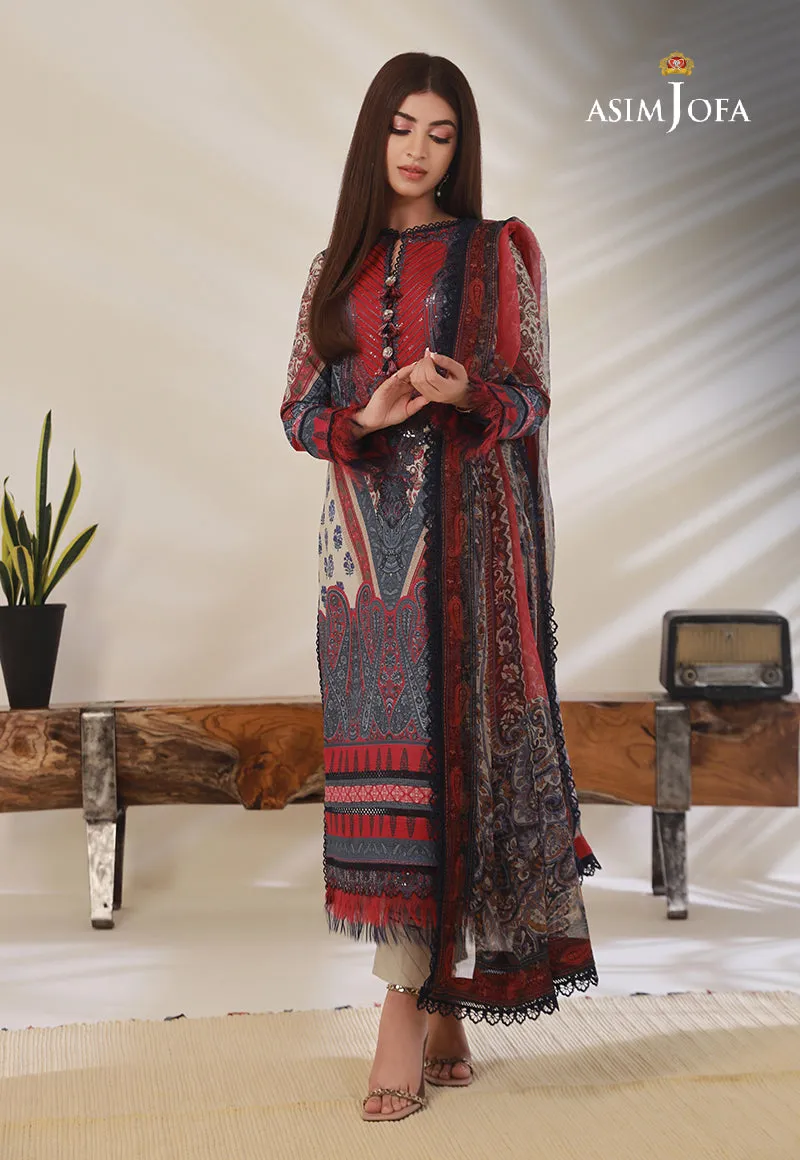 AJBP-14 DESIGNERS STITCHED PRINTED CAMBRIC 3 PCS