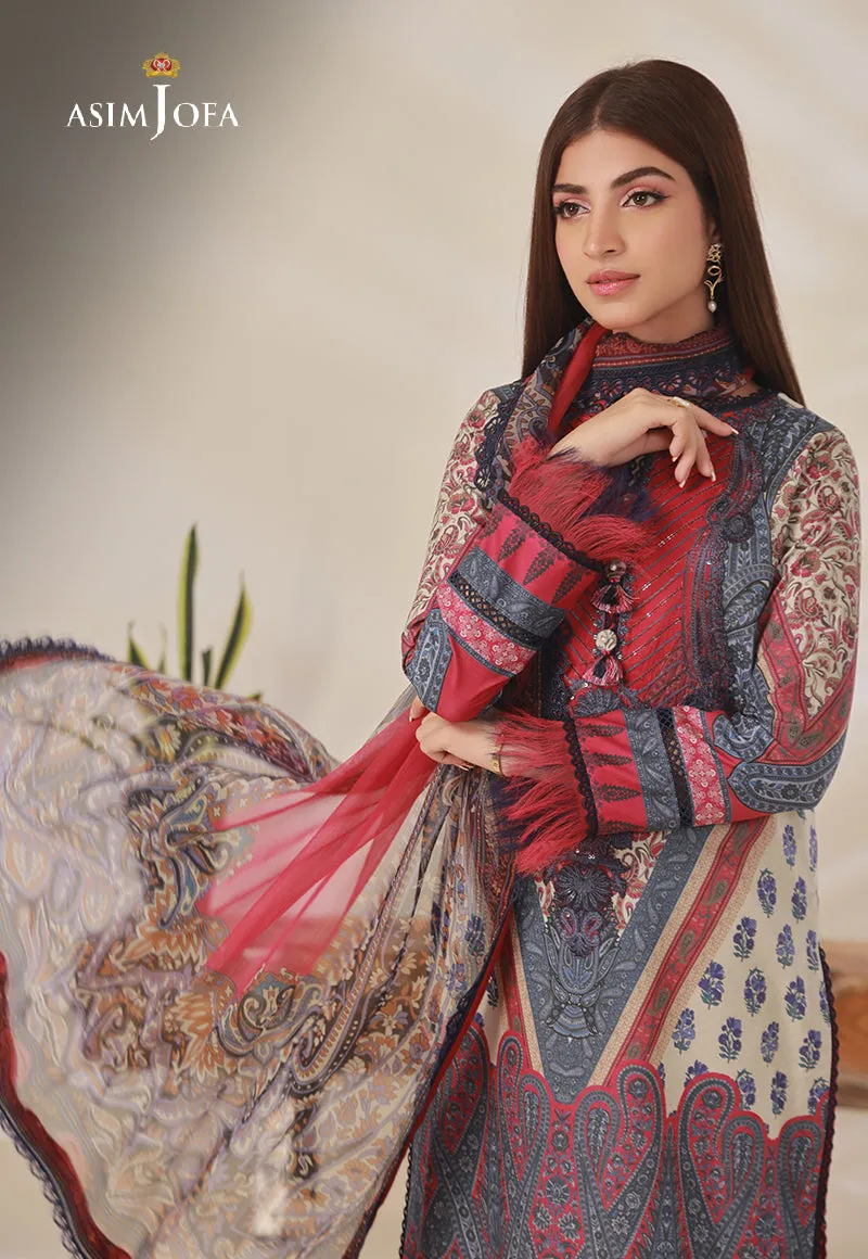 AJBP-14 DESIGNERS STITCHED PRINTED CAMBRIC 3 PCS