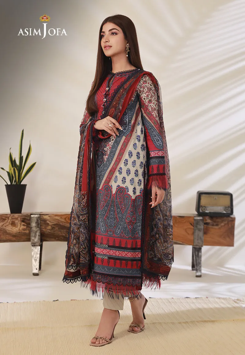 AJBP-14 DESIGNERS STITCHED PRINTED CAMBRIC 3 PCS