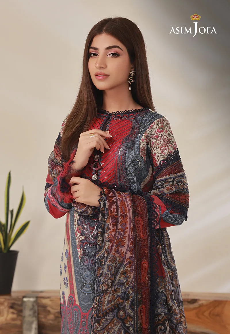 AJBP-14 DESIGNERS STITCHED PRINTED CAMBRIC 3 PCS