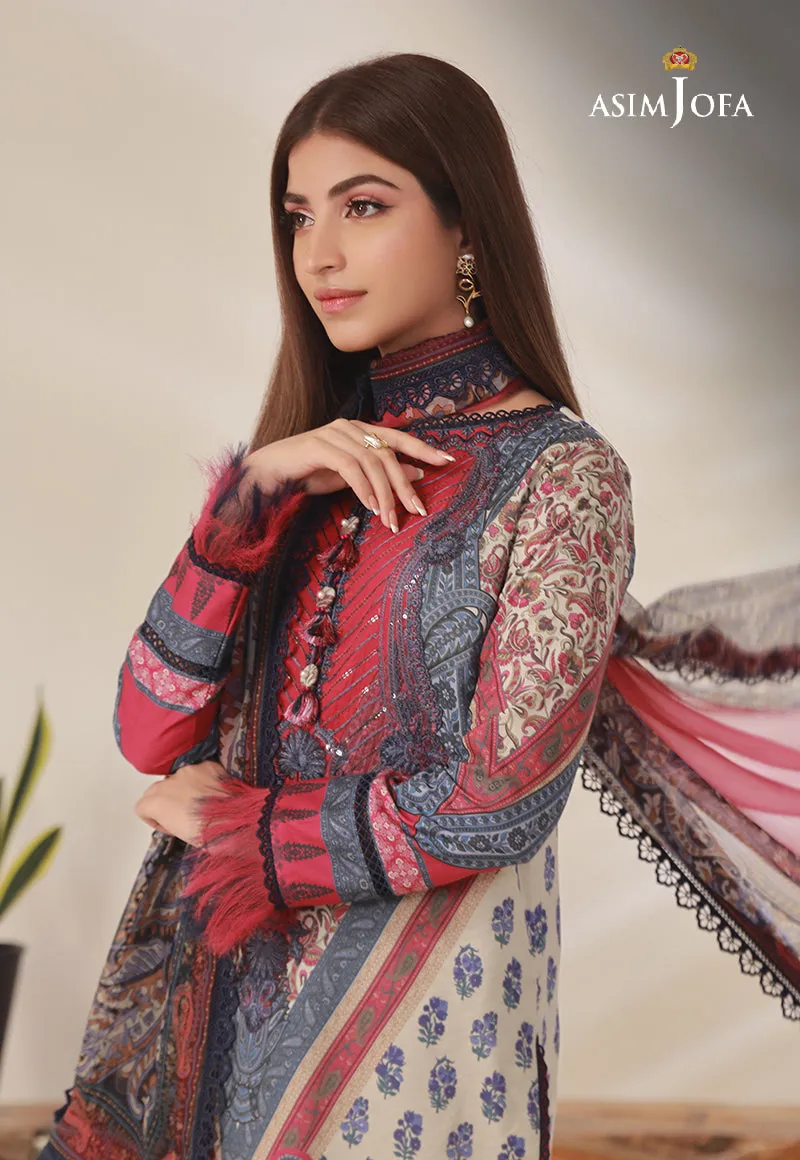 AJBP-14 DESIGNERS STITCHED PRINTED CAMBRIC 3 PCS