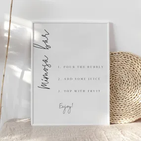 AMARA | Modern Minimalist mimosa bar sign