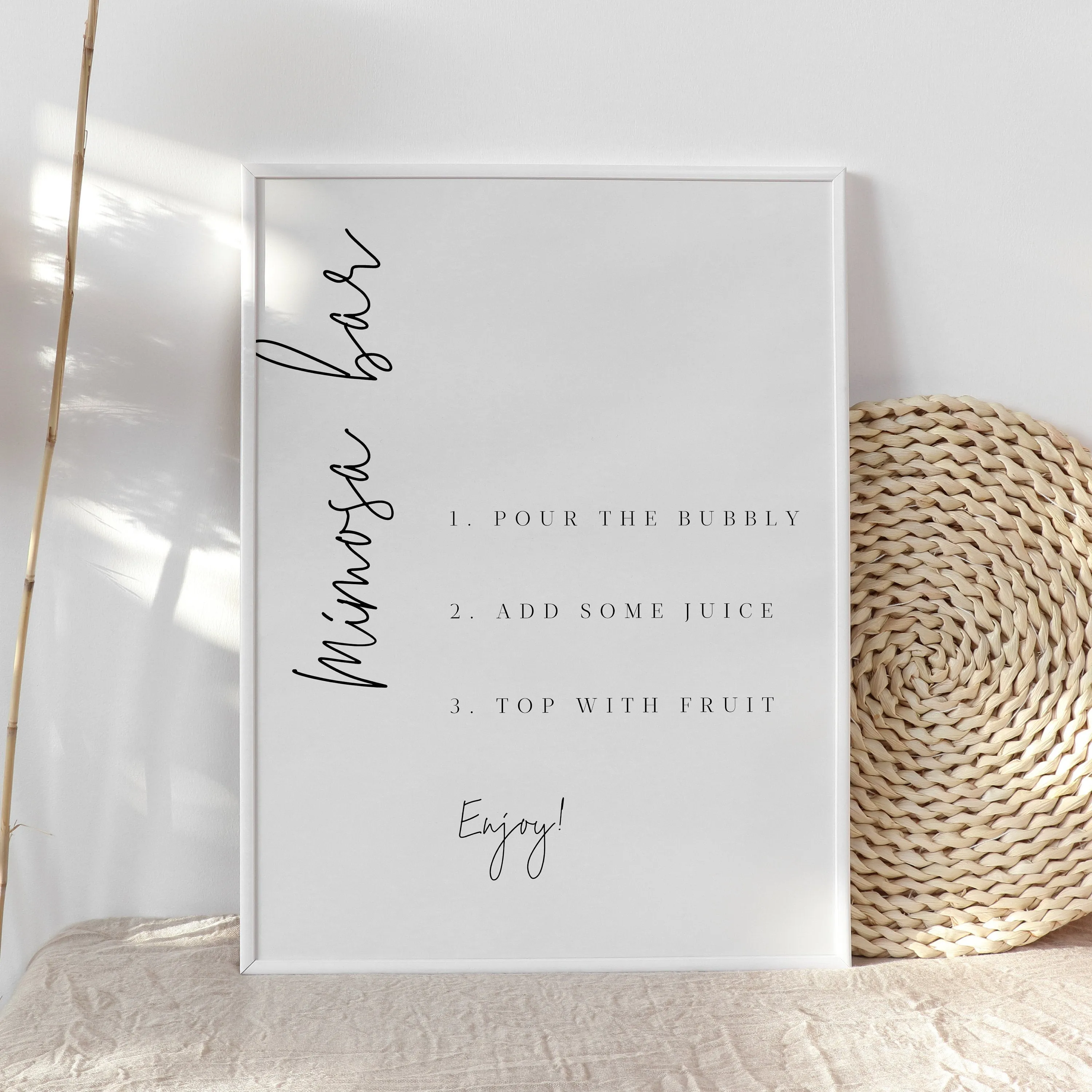 AMARA | Modern Minimalist mimosa bar sign