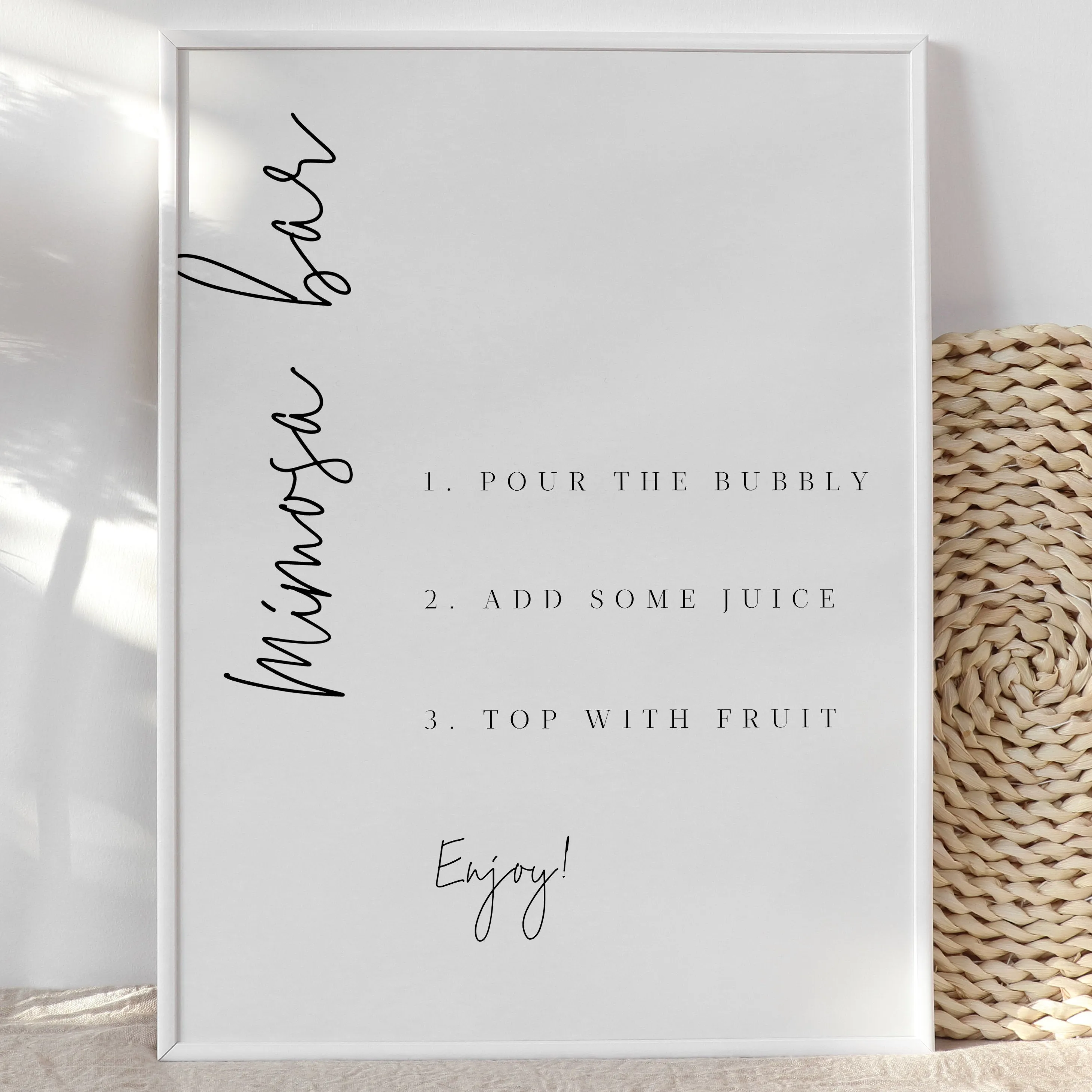 AMARA | Modern Minimalist mimosa bar sign