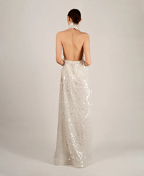 Amelie off white sequin gown