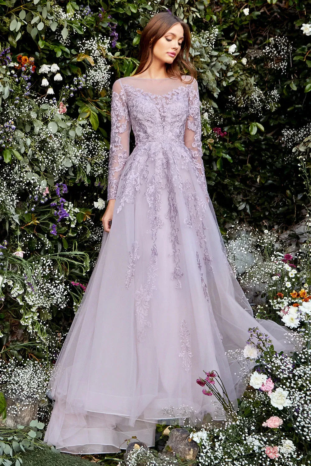 Andrea & Leo Couture A1024 DIANA Dress Size 14 Mother of the Bride Gown Long Sleeve A Line Formal Dress Wedding Mother Of Gown
