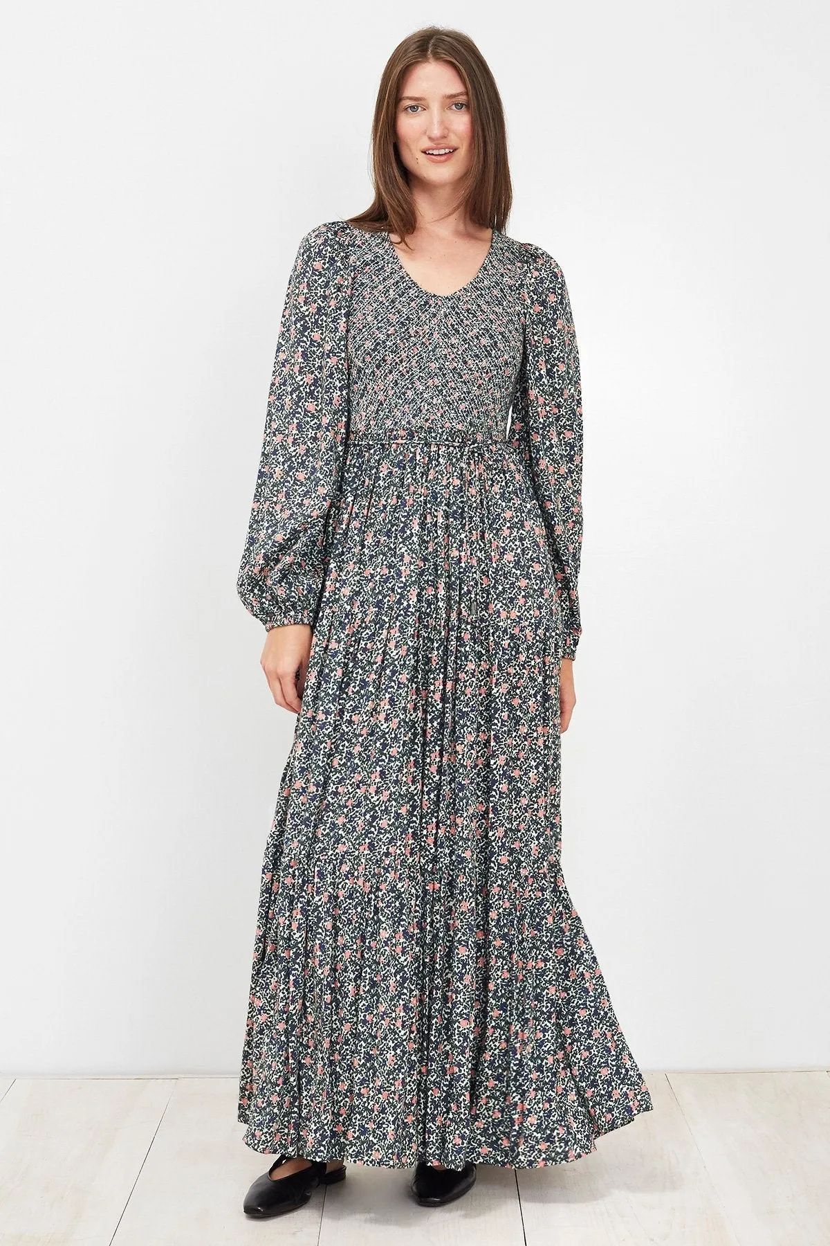 Apiece Apart Olivias Smocked Maxi Dress