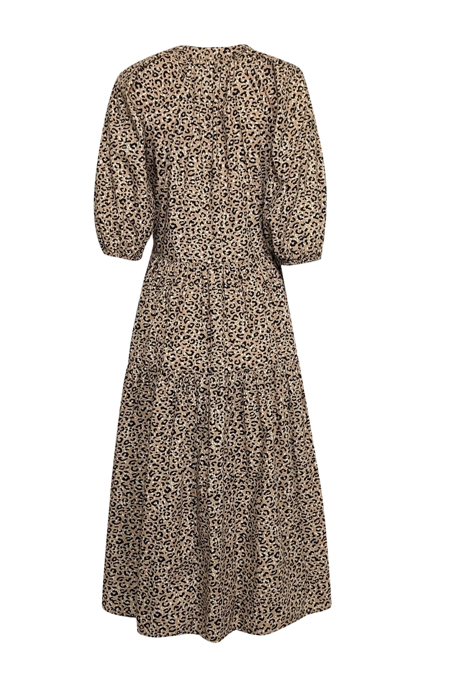 Apiece Apart - Tan & Black Leopard Print Poplin Midi Dress Sz 2