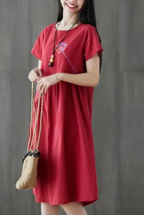 Artistic  Loose MIDI Linen Dress JL024