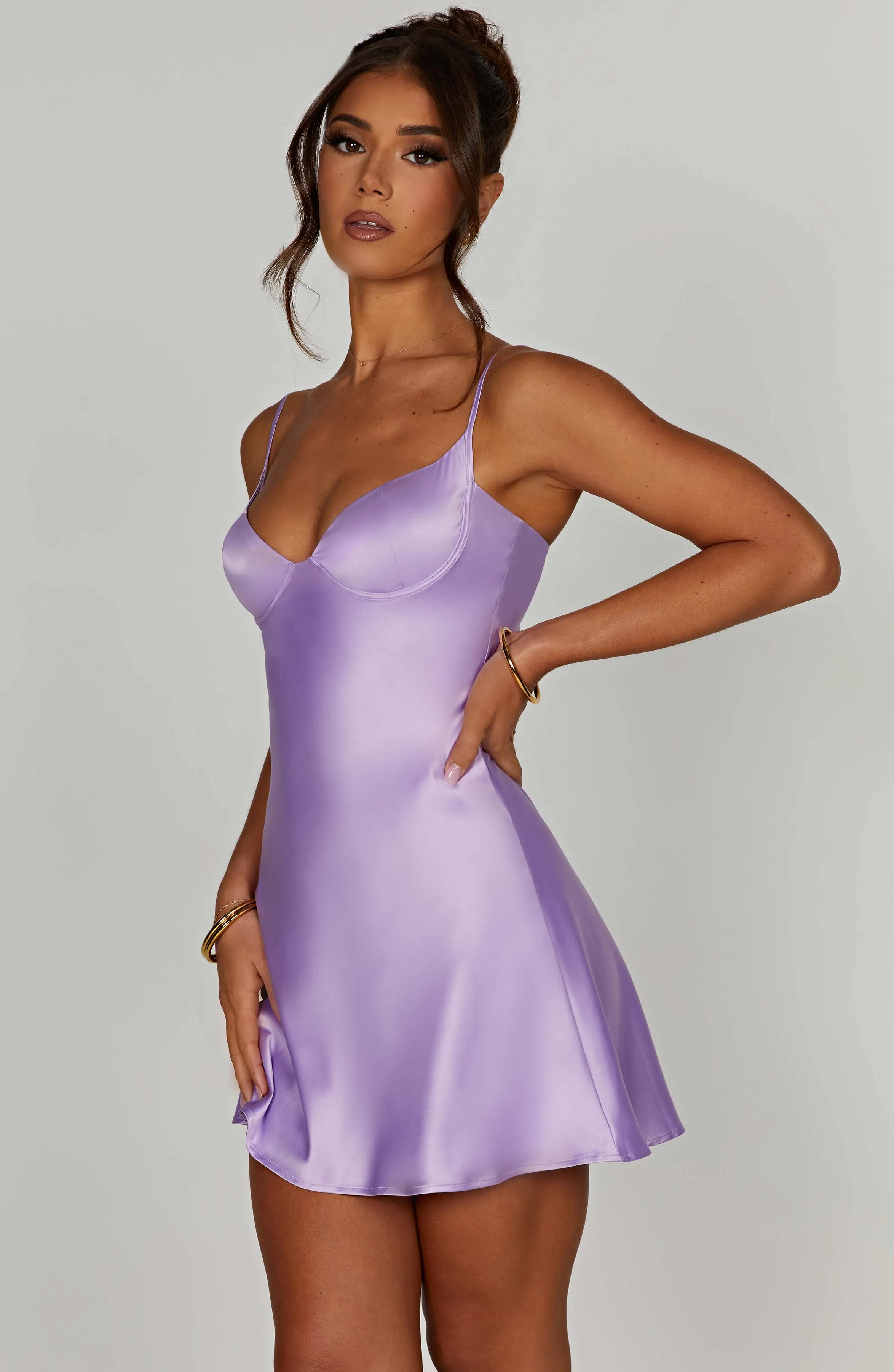 Azaria Mini Graceful Dress - Purple