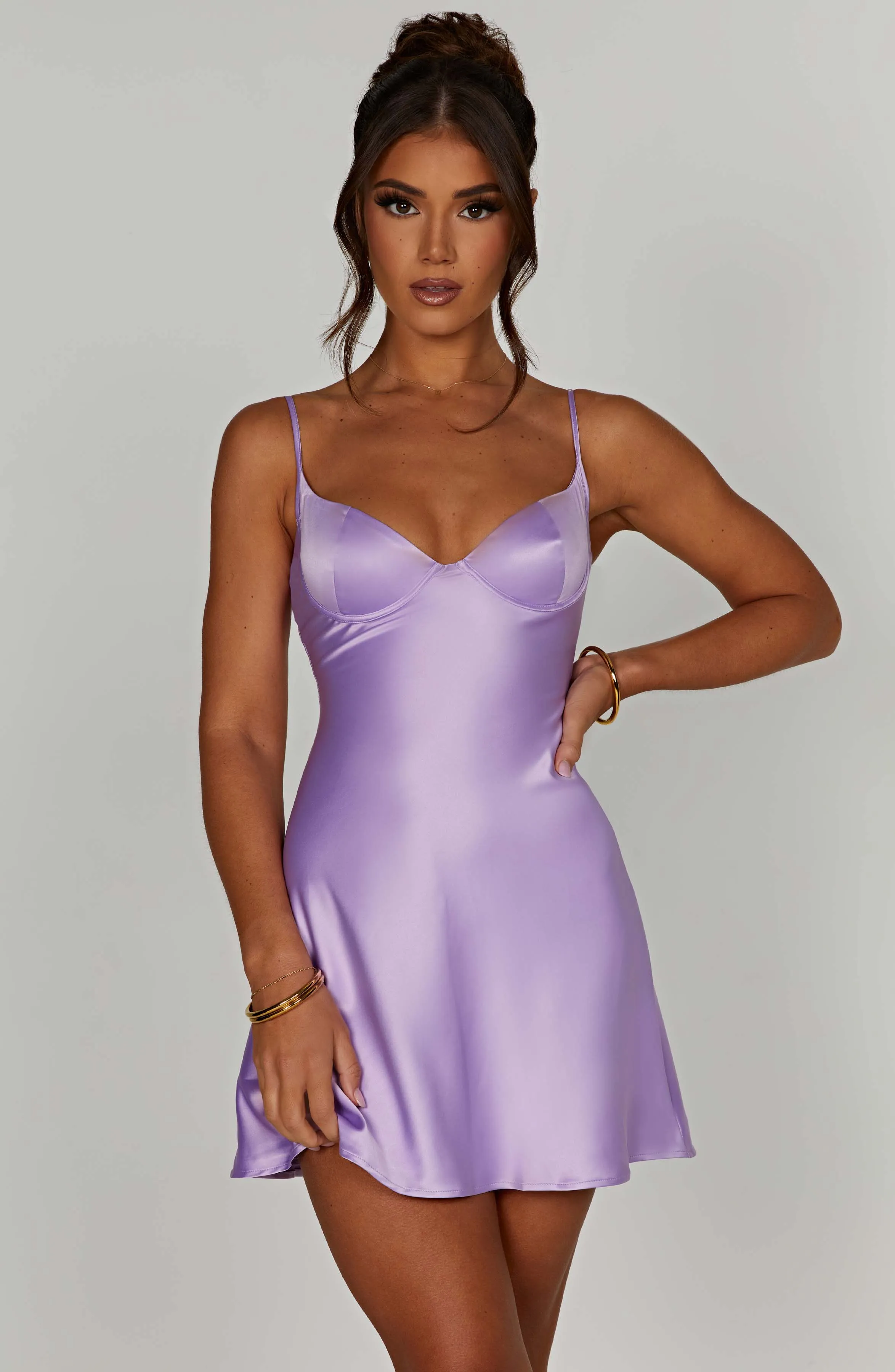 Azaria Mini Graceful Dress - Purple