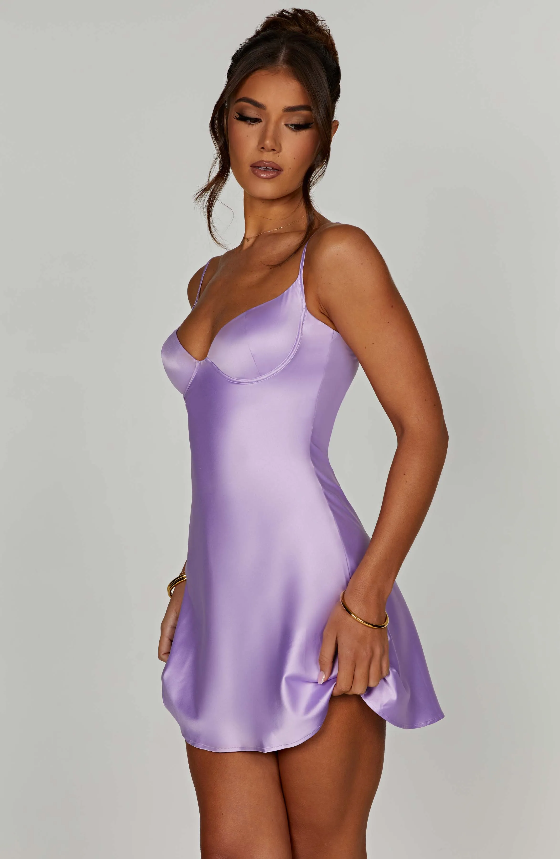 Azaria Mini Graceful Dress - Purple