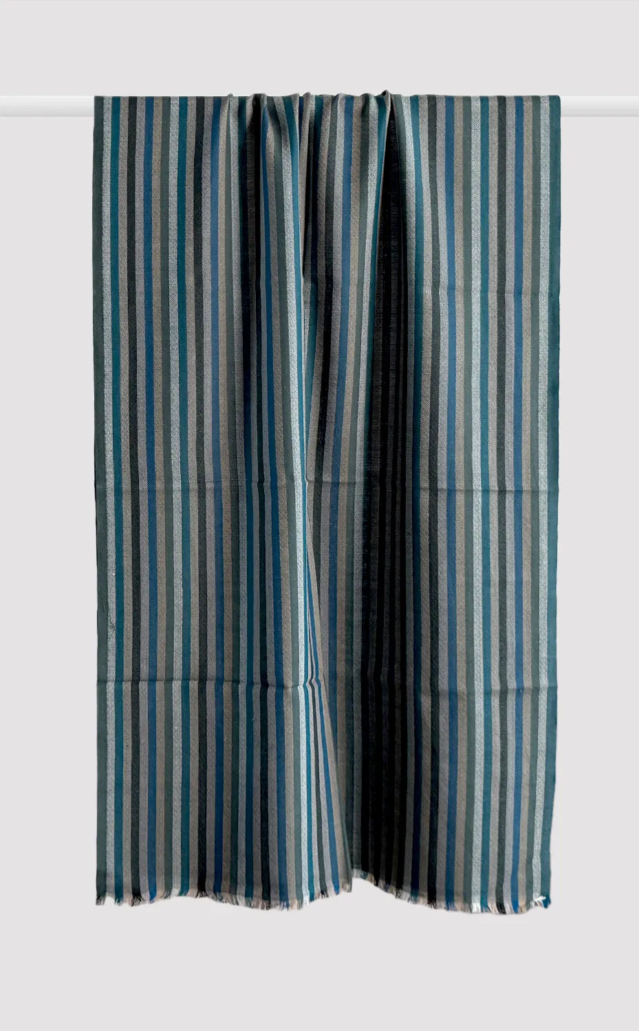 Azure Stripe Wool Wrap