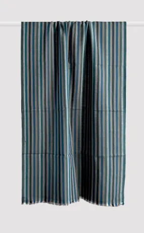 Azure Stripe Wool Wrap