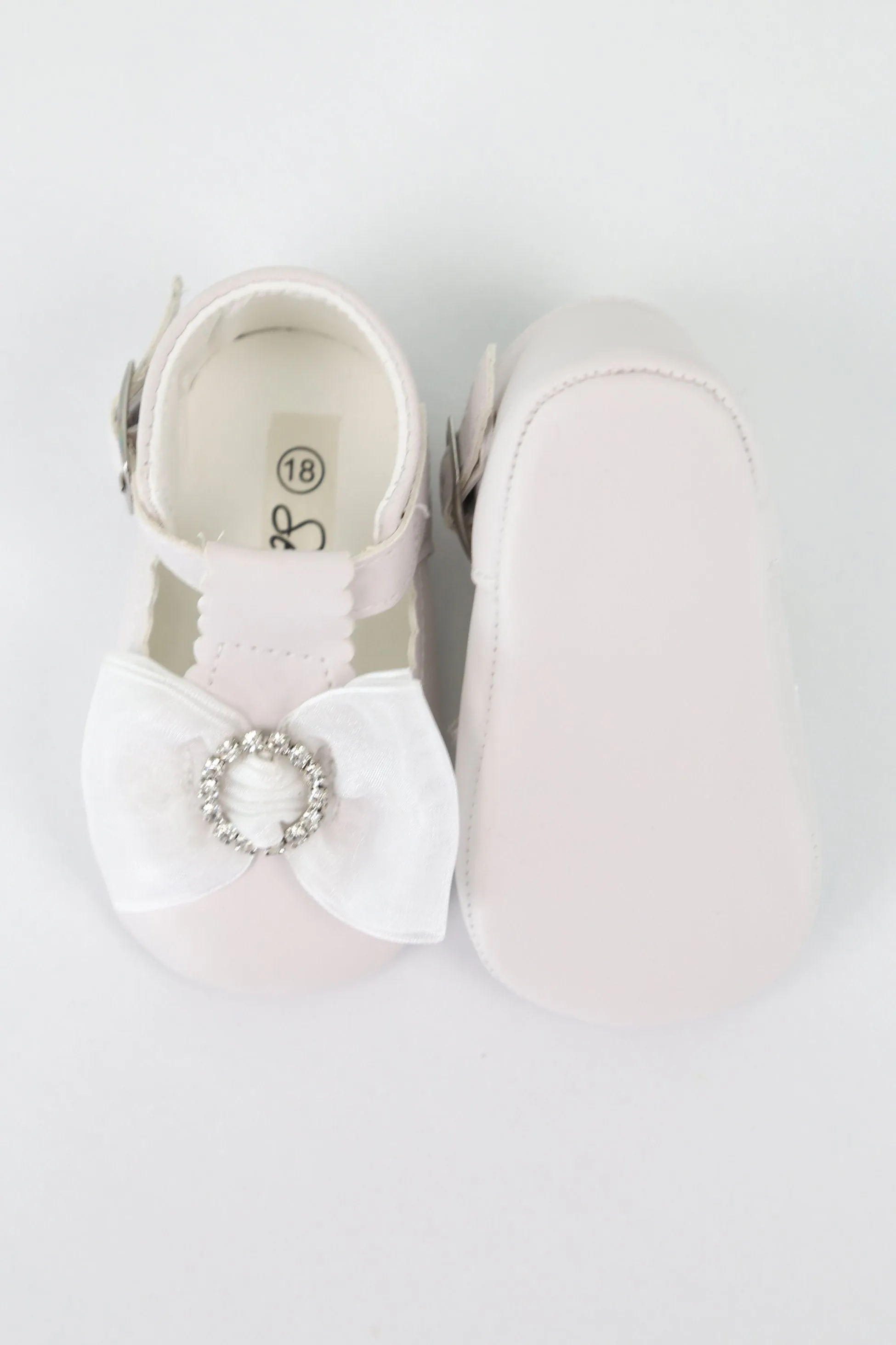 Baby Girls Rhinestones Christening Shoes - MILLIE - White