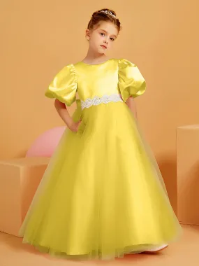 Ball-Gown/Princess Floor-Length Flower Girl Dress Marigold