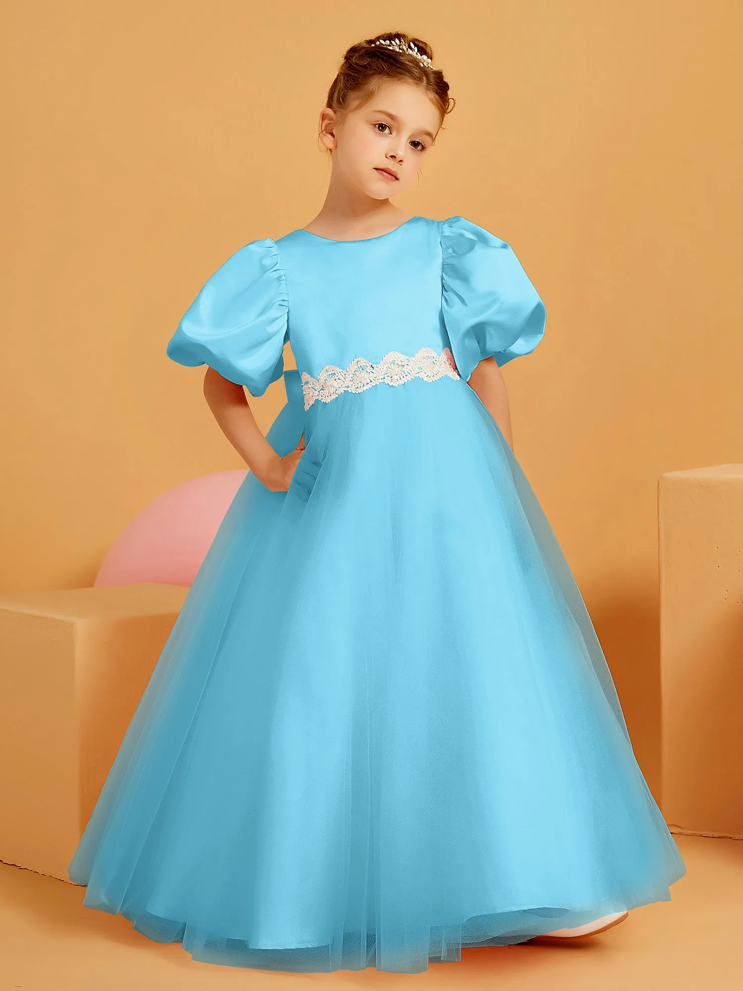 Ball-Gown/Princess Floor-Length Flower Girl Dress Pool