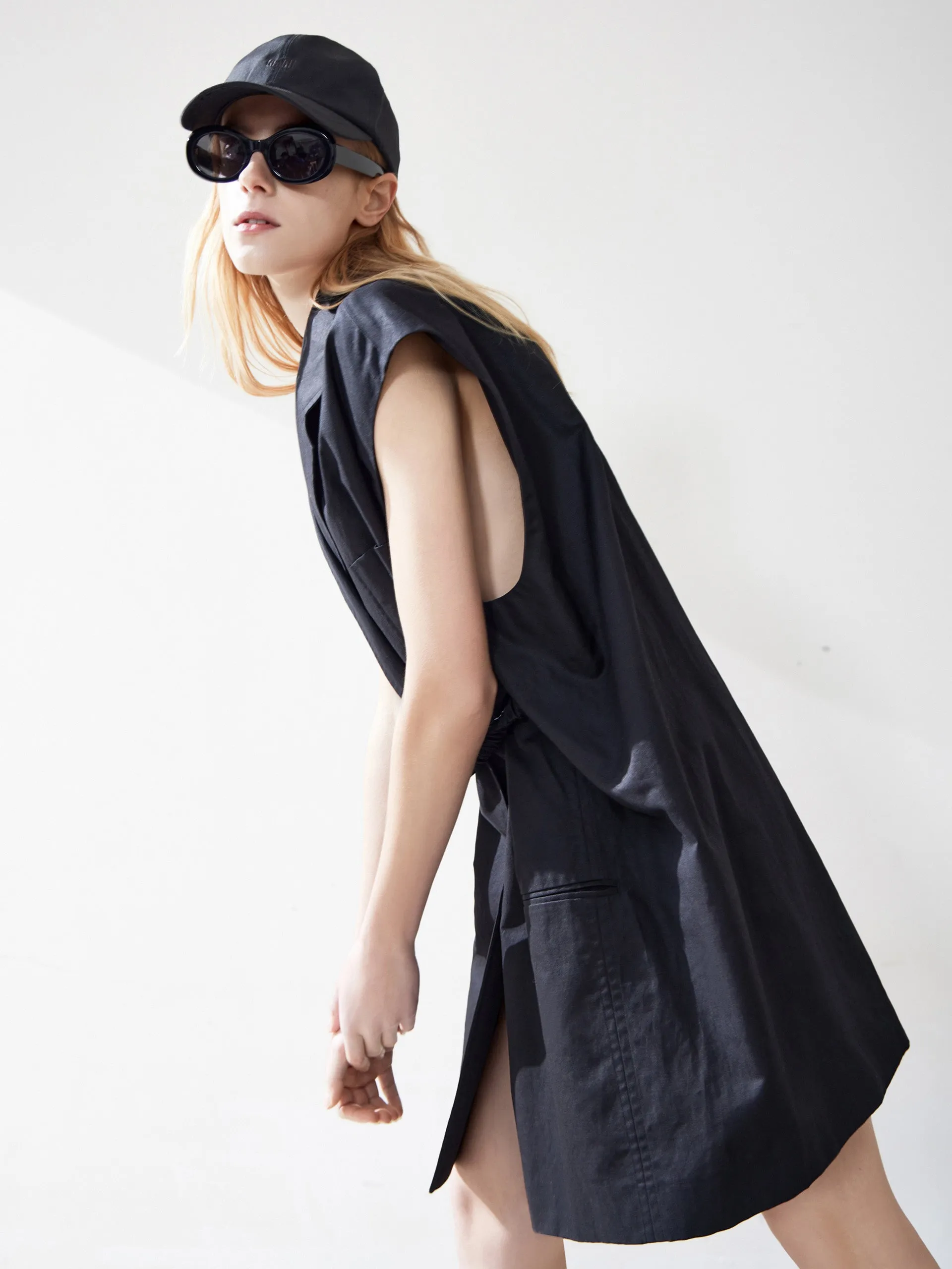 Belted Sleeveless Waistcoat