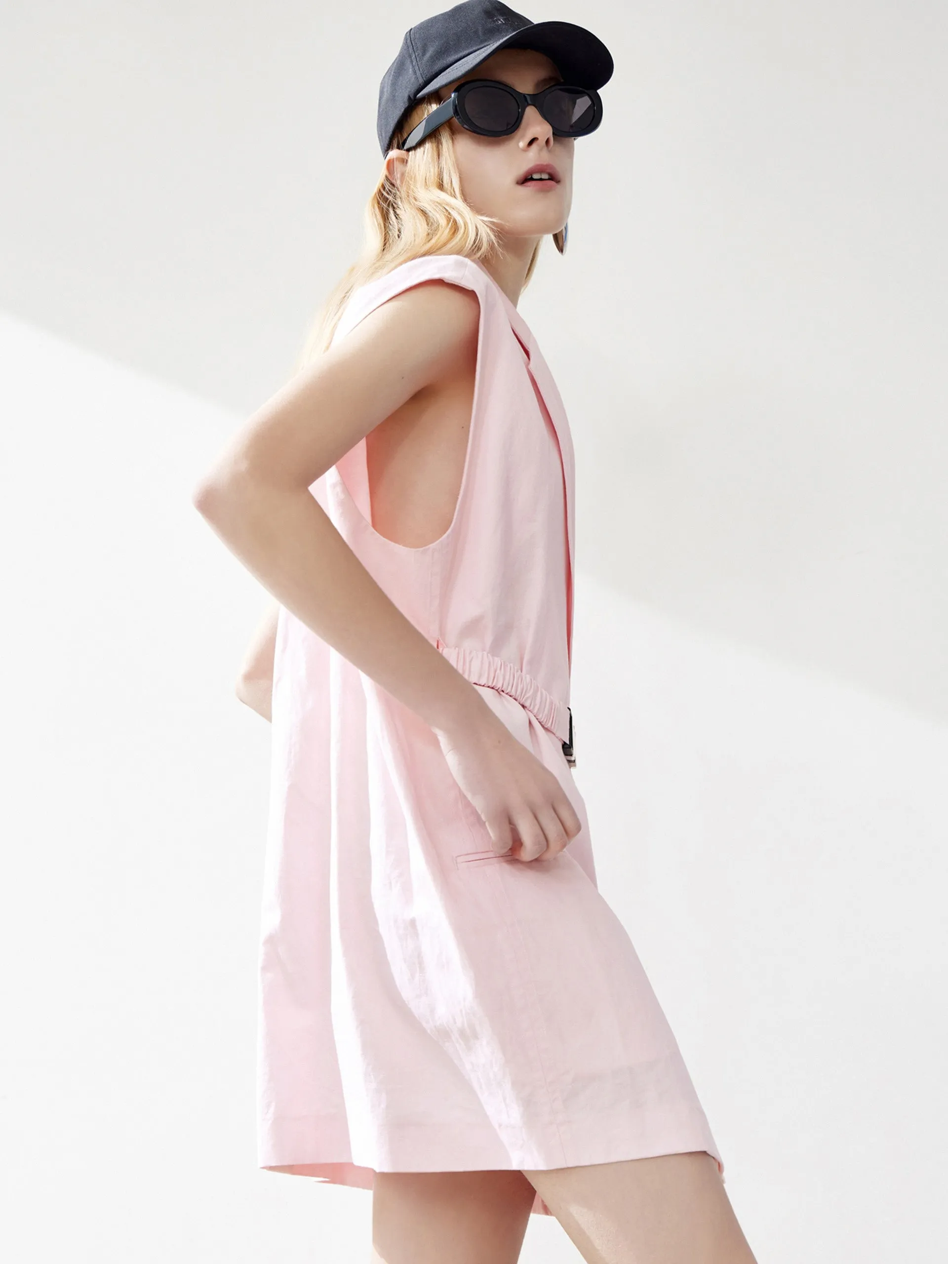 Belted Sleeveless Waistcoat