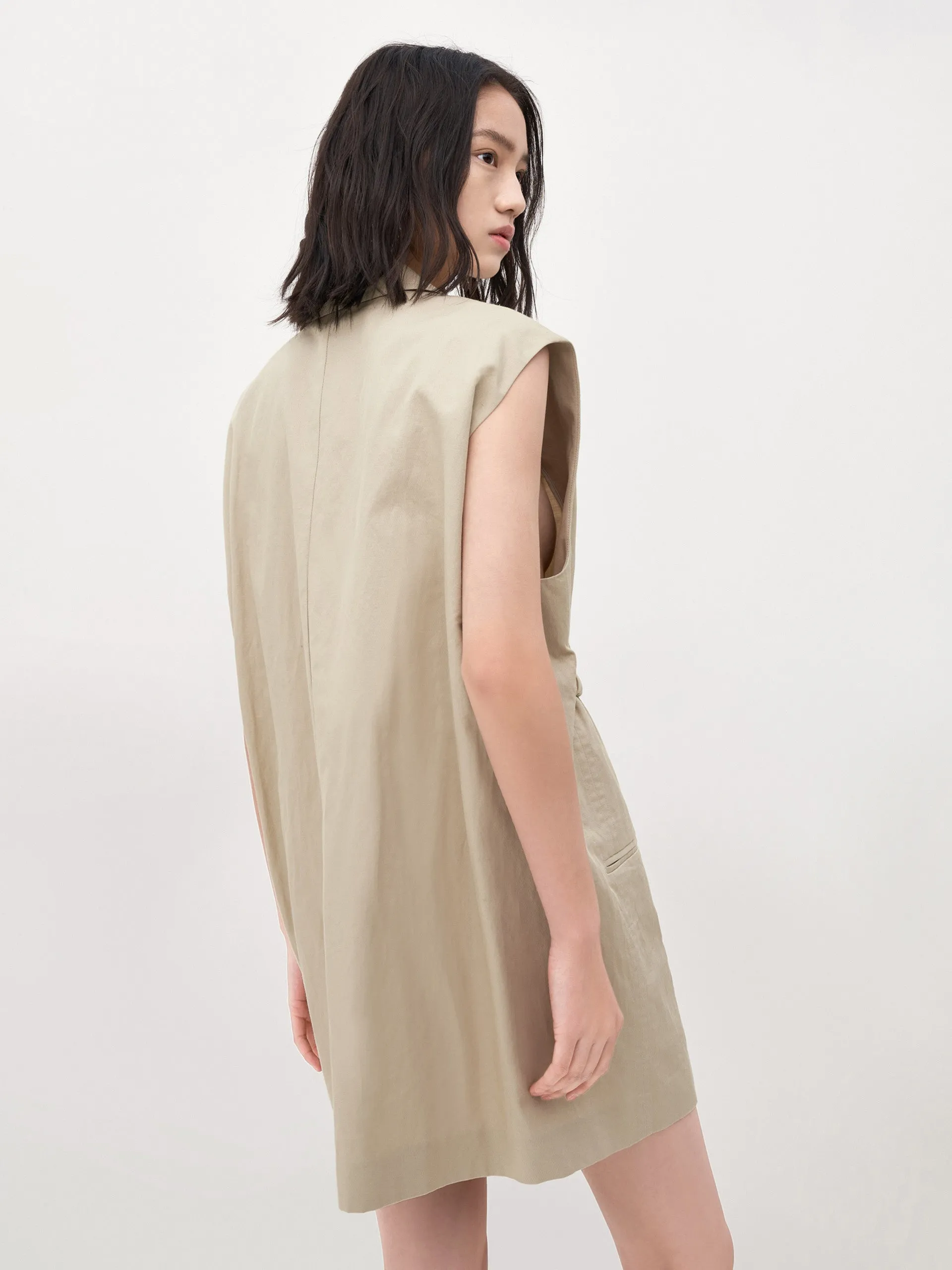 Belted Sleeveless Waistcoat