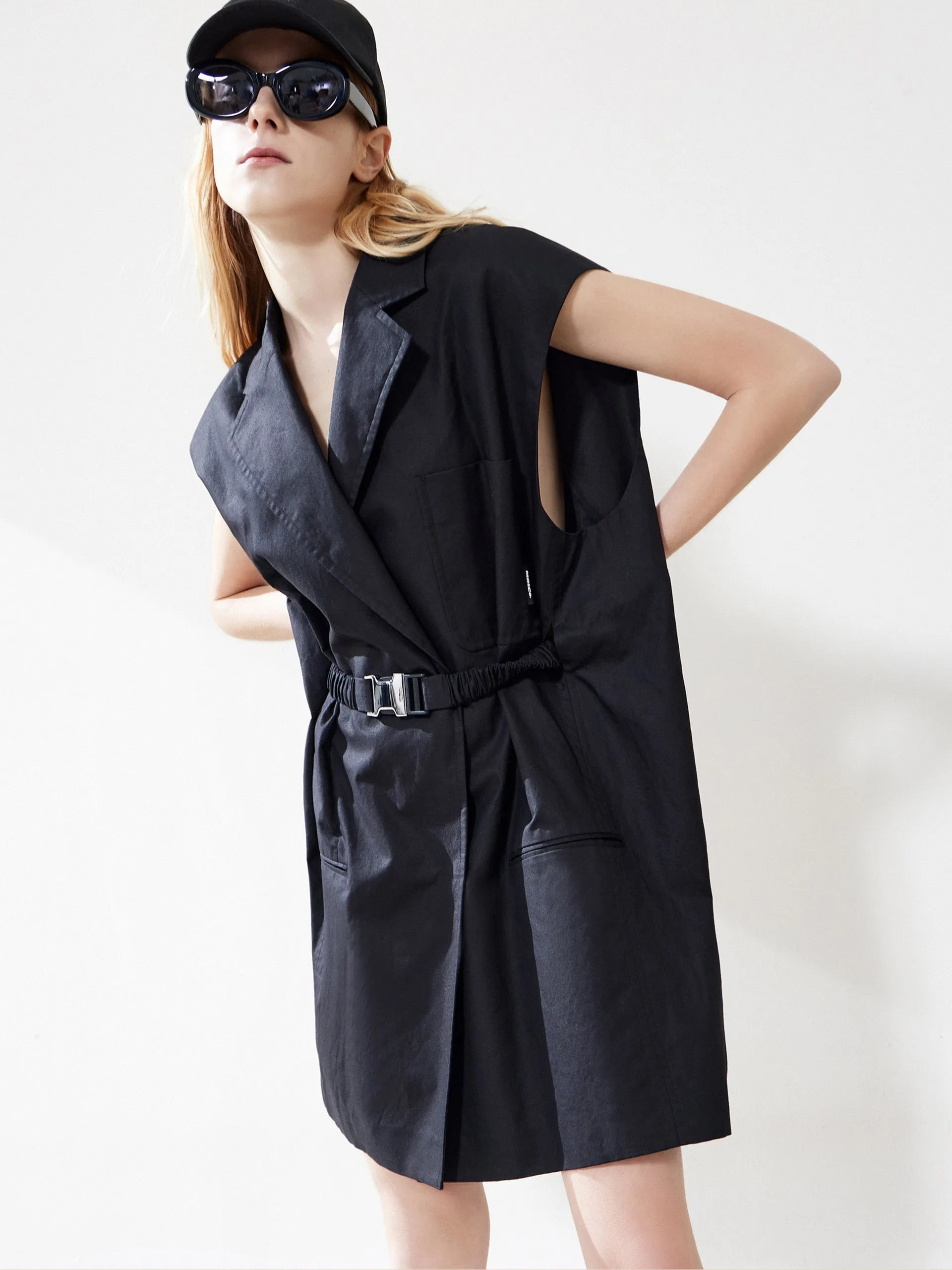 Belted Sleeveless Waistcoat