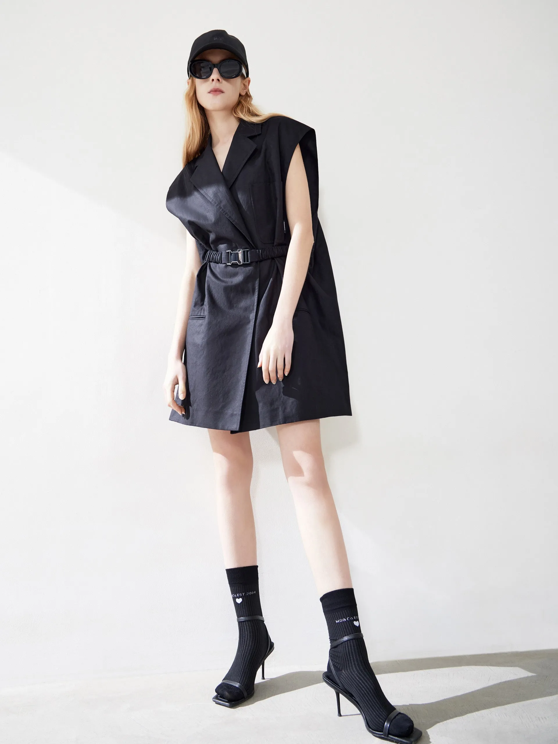 Belted Sleeveless Waistcoat