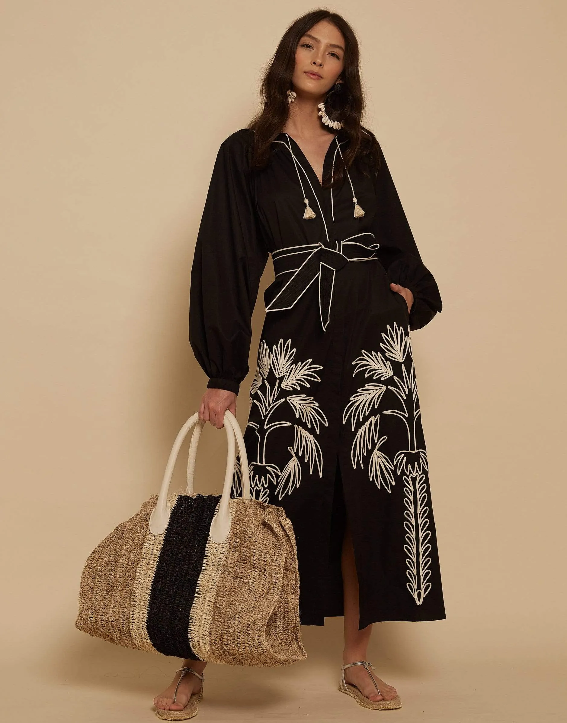 Black Real Expedition Embroidered Dress