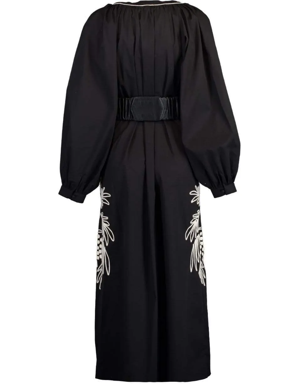 Black Real Expedition Embroidered Dress