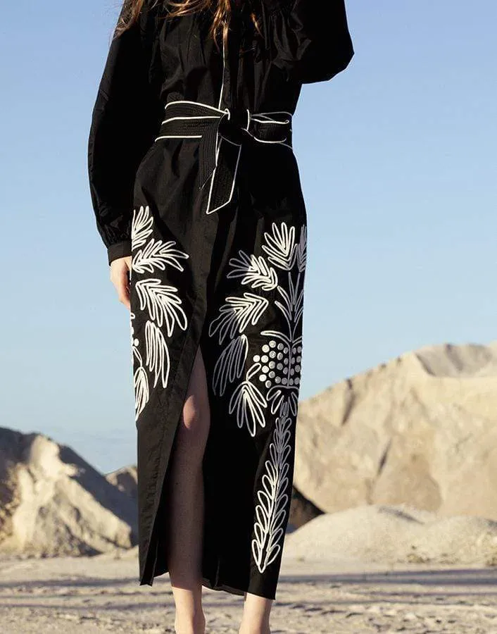 Black Real Expedition Embroidered Dress