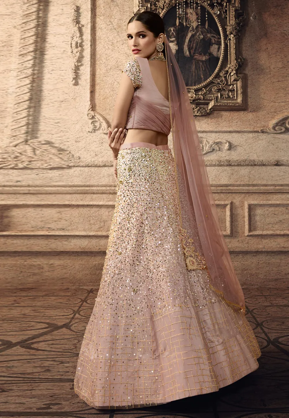 Blush Pink Festive Lehenga Choli Set