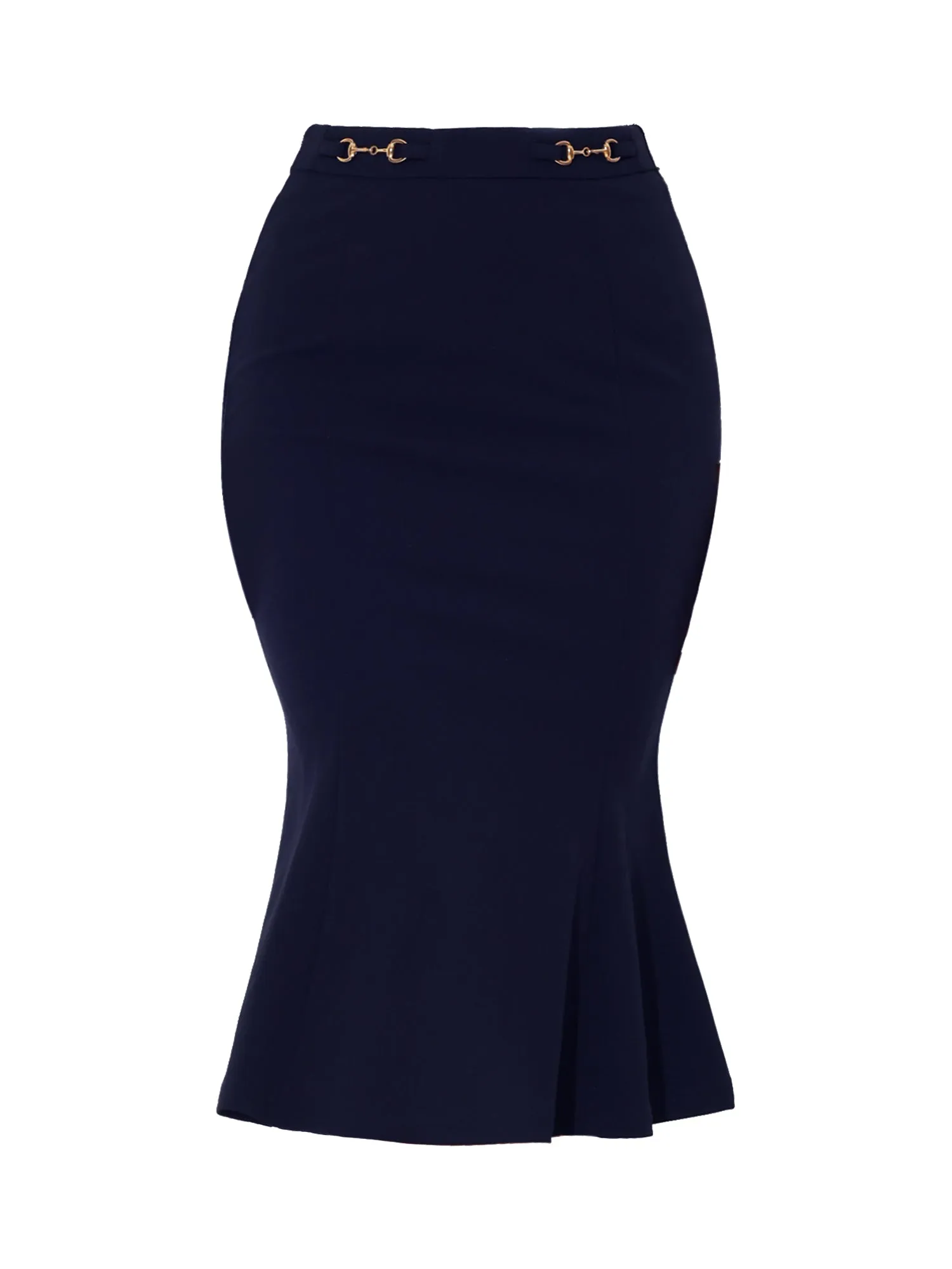 Bodycon High Waist Ruffle Hem Fishtail Mermaid Midi Skirt