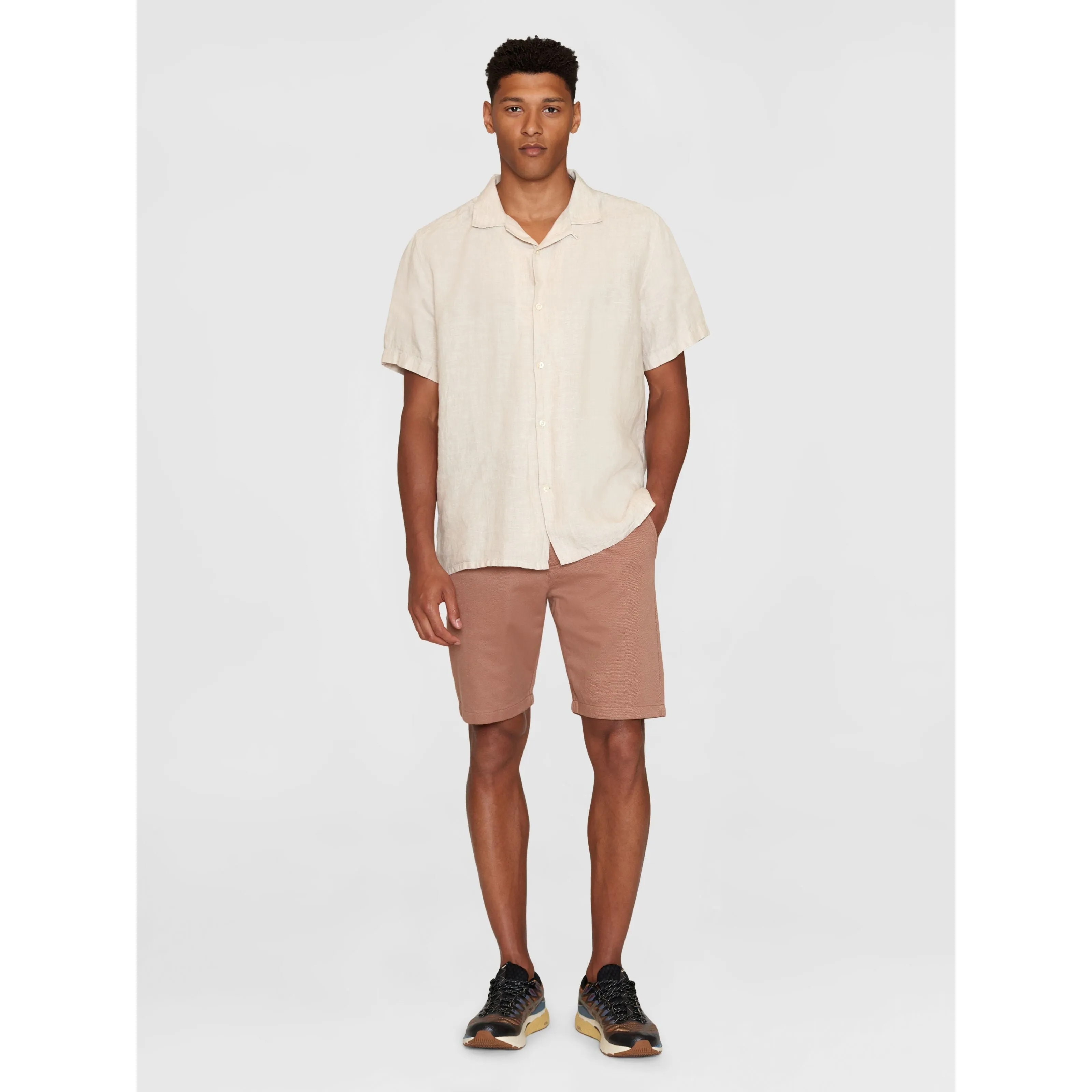 Box Fit Short Sleeved Organic Linen Shirt Made Of Organic Linen