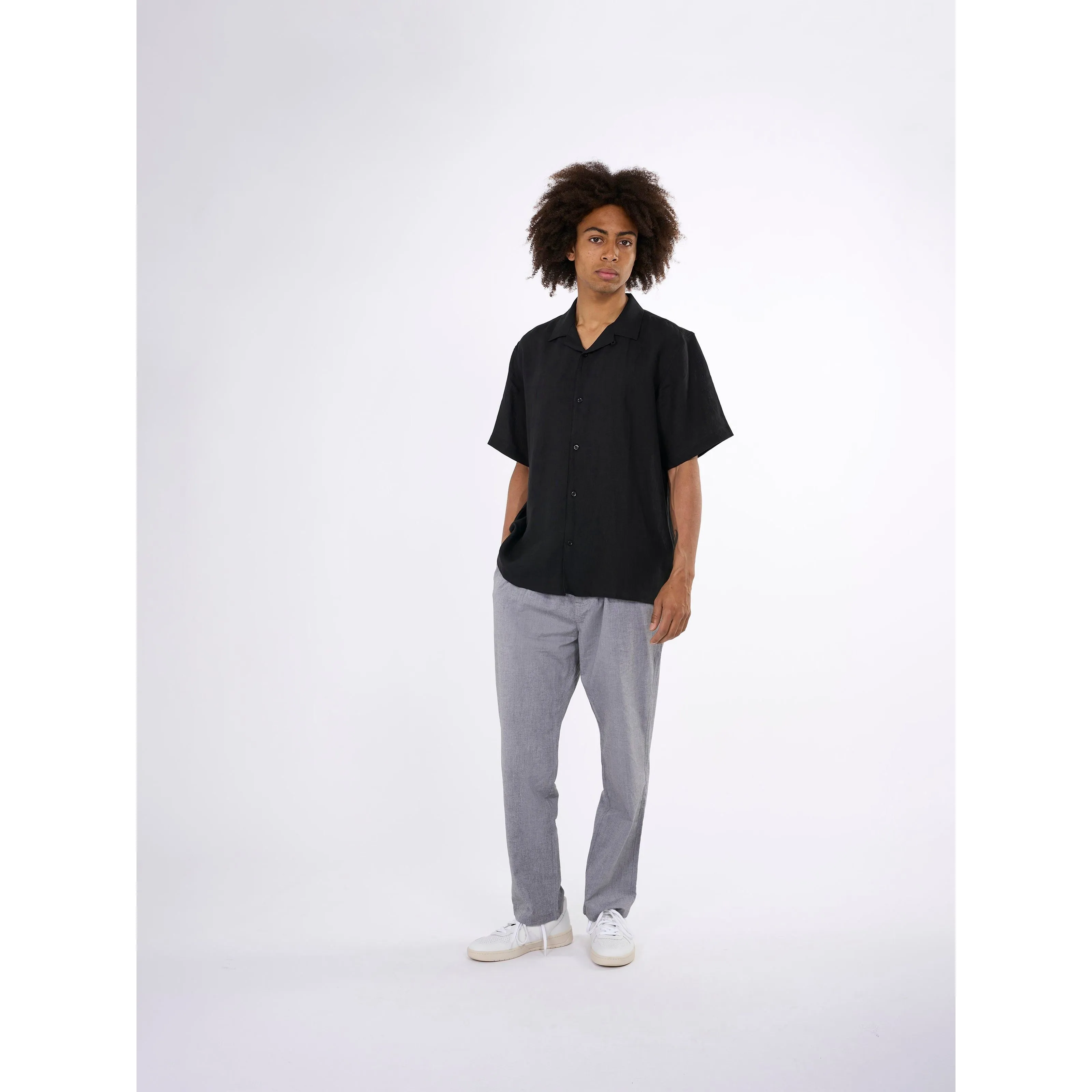 Box Fit Short Sleeved Organic Linen Shirt Made Of Organic Linen