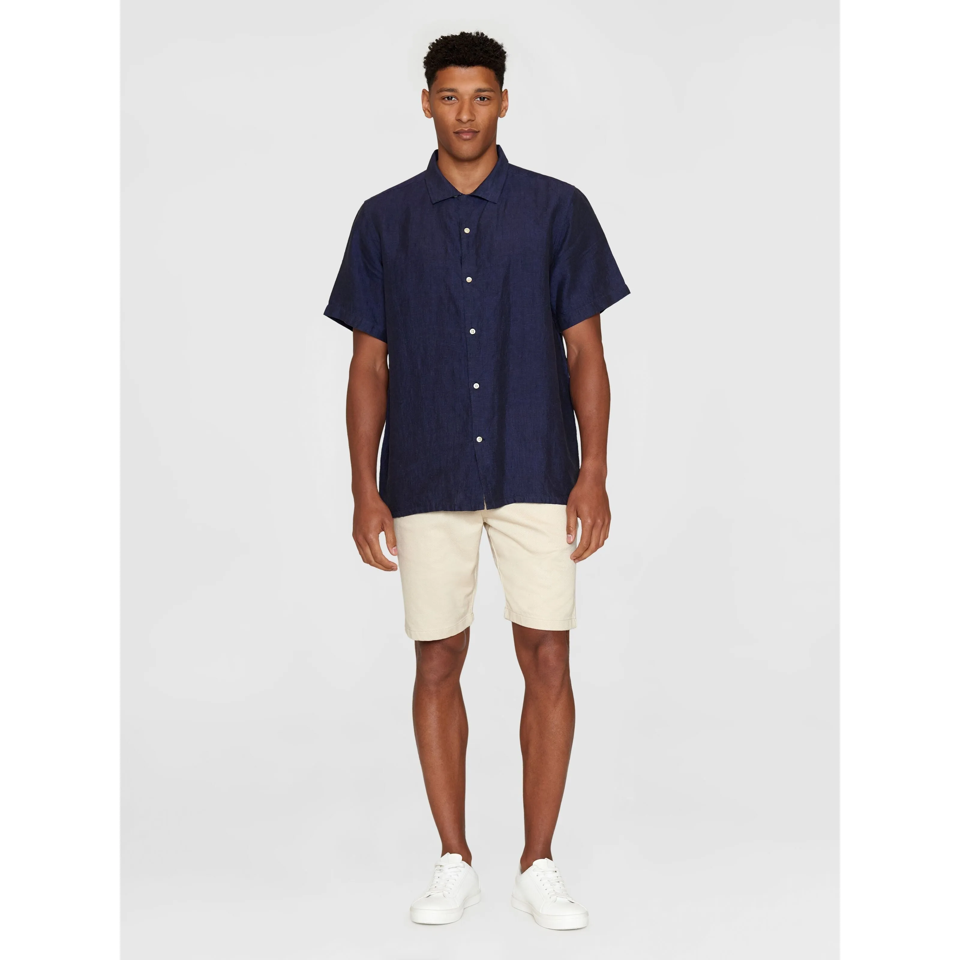 Box Fit Short Sleeved Organic Linen Shirt Made Of Organic Linen