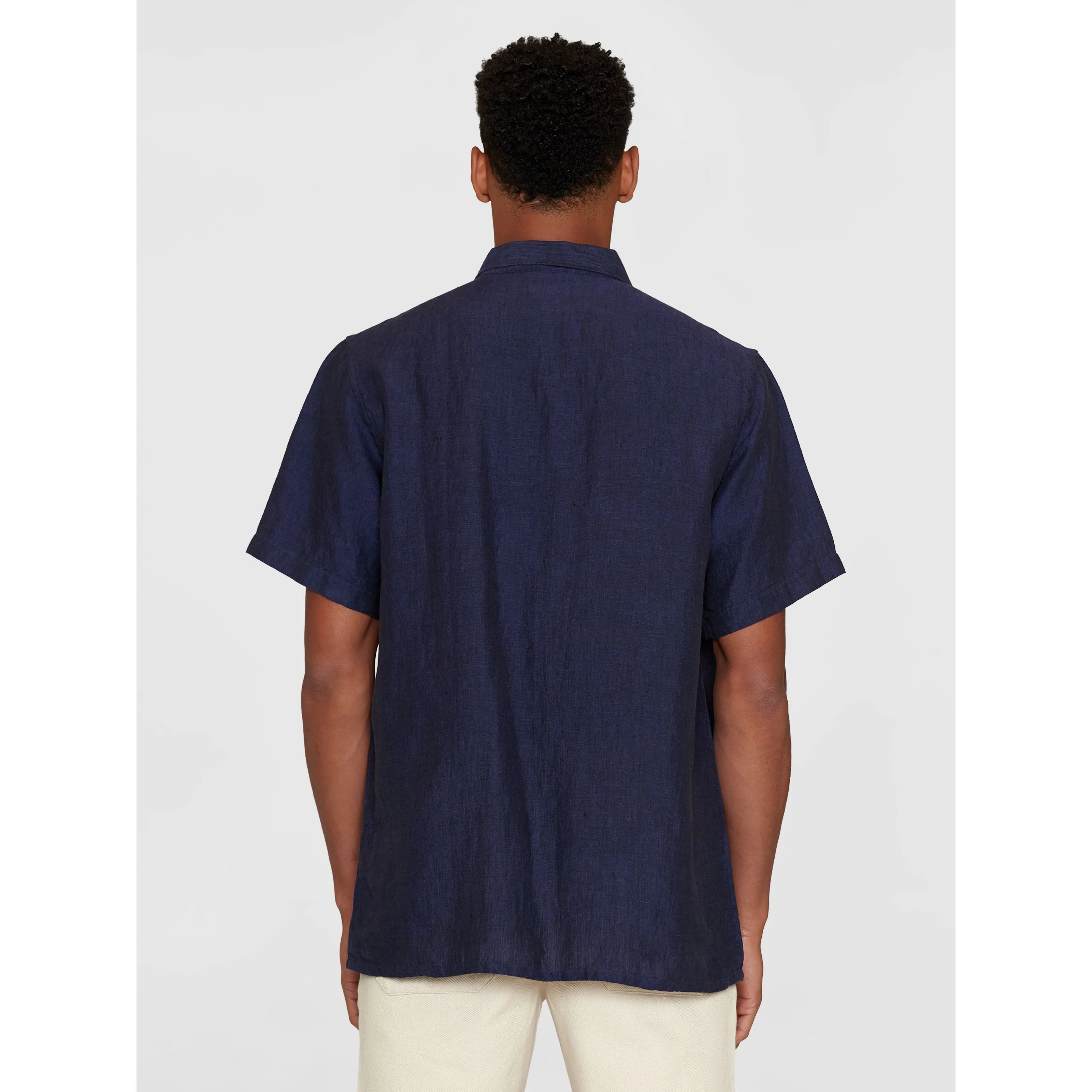 Box Fit Short Sleeved Organic Linen Shirt Made Of Organic Linen